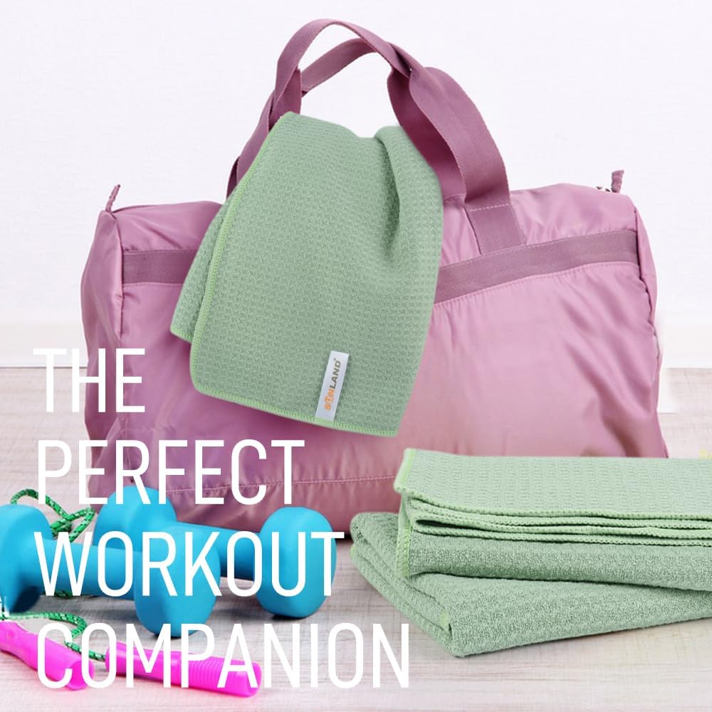 SUNLAND Microfiber Sports Workout Towels Fast Drying Fitness Sweat Towels for Men & Women Lightweight Multi-Purpose Gym Exercise Towel