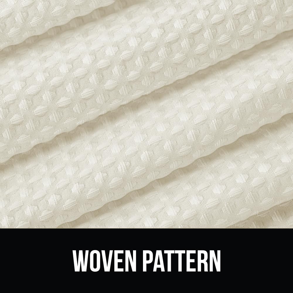 GORILLA GRIP Waffle Shower Curtain, Thick Weighted Fabric, Wrinkle and Rust Resistant, Hotel Quality Design, Heavy Duty Long Curtains for Bathroom Showers, Bath Tubs, Machine Wash, 72x72 Ivory Cream