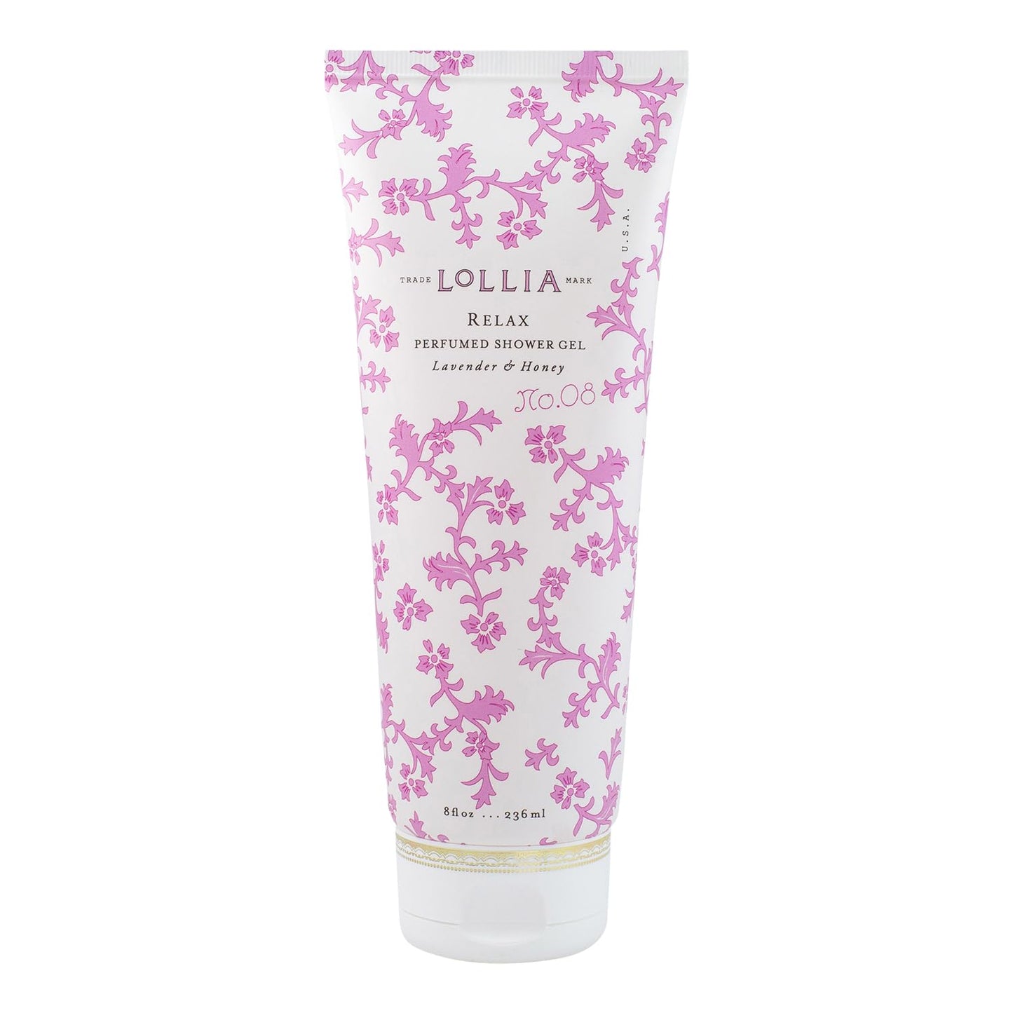 LOLLIA Relax Shower Gel, 8 fl. oz. – Lavender & Honey – Scented Shower Gel, Shea Butter Body Wash, Bath Wash for Women, Moisturizing Body Wash