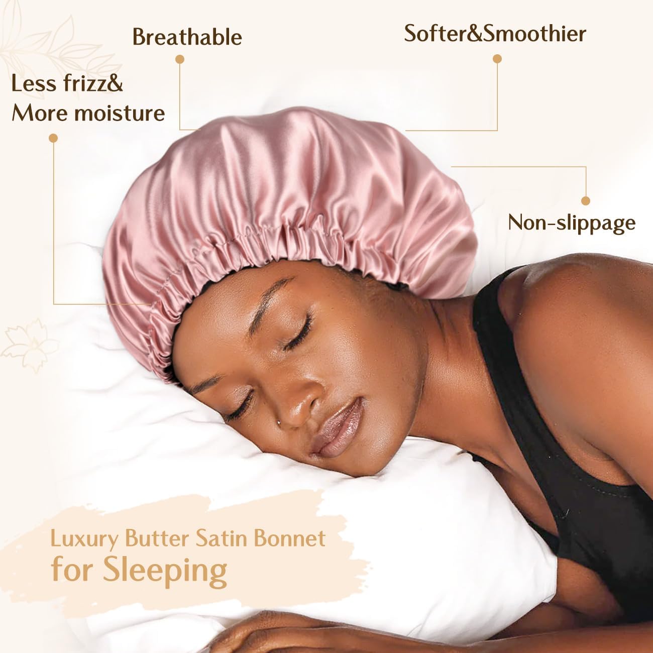 YANIBEST Adjustable Silk Bonnet Double Layer Satin Bonnet Hair Bonnet for Sleeping Bonnets for Women Hats Curly Natural Hair, Bold Cheetah