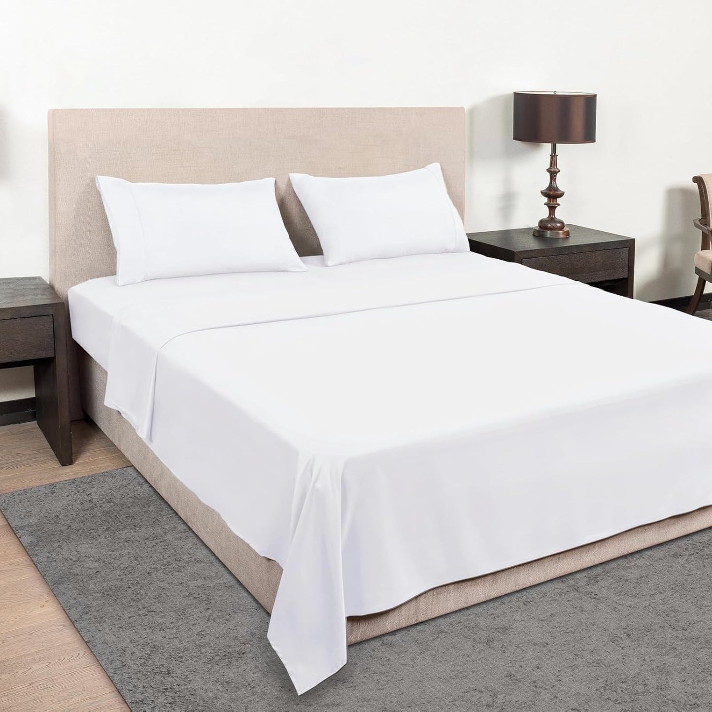 Mejoroom Twin XL Sheet Set - Hotel Luxury Microfiber Sheet & Pillowcase Sets Fits College Dorm Room Mattress - Soft, Breathable, Wrinkle & Fade Resistant - 3 Piece (White)