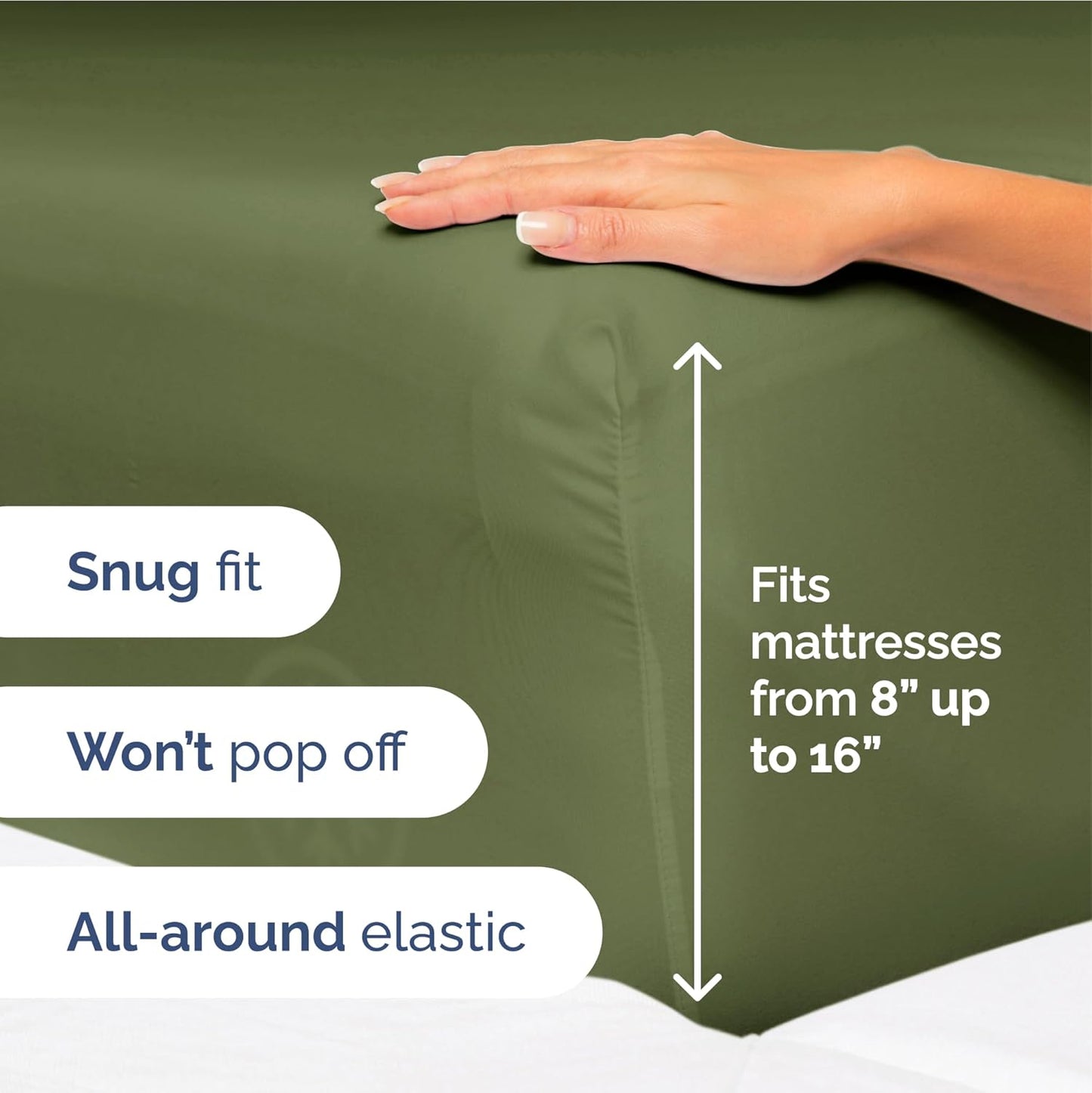 Twin XL Size 3-Piece Sheet Set - Extra Soft, Breathable & Cooling - Hotel Luxury Durable Bed Sheets for Women & Men - Deep Pockets, Easy-Fit & Wrinkle-Free - Deep Olive Oeko-Tex