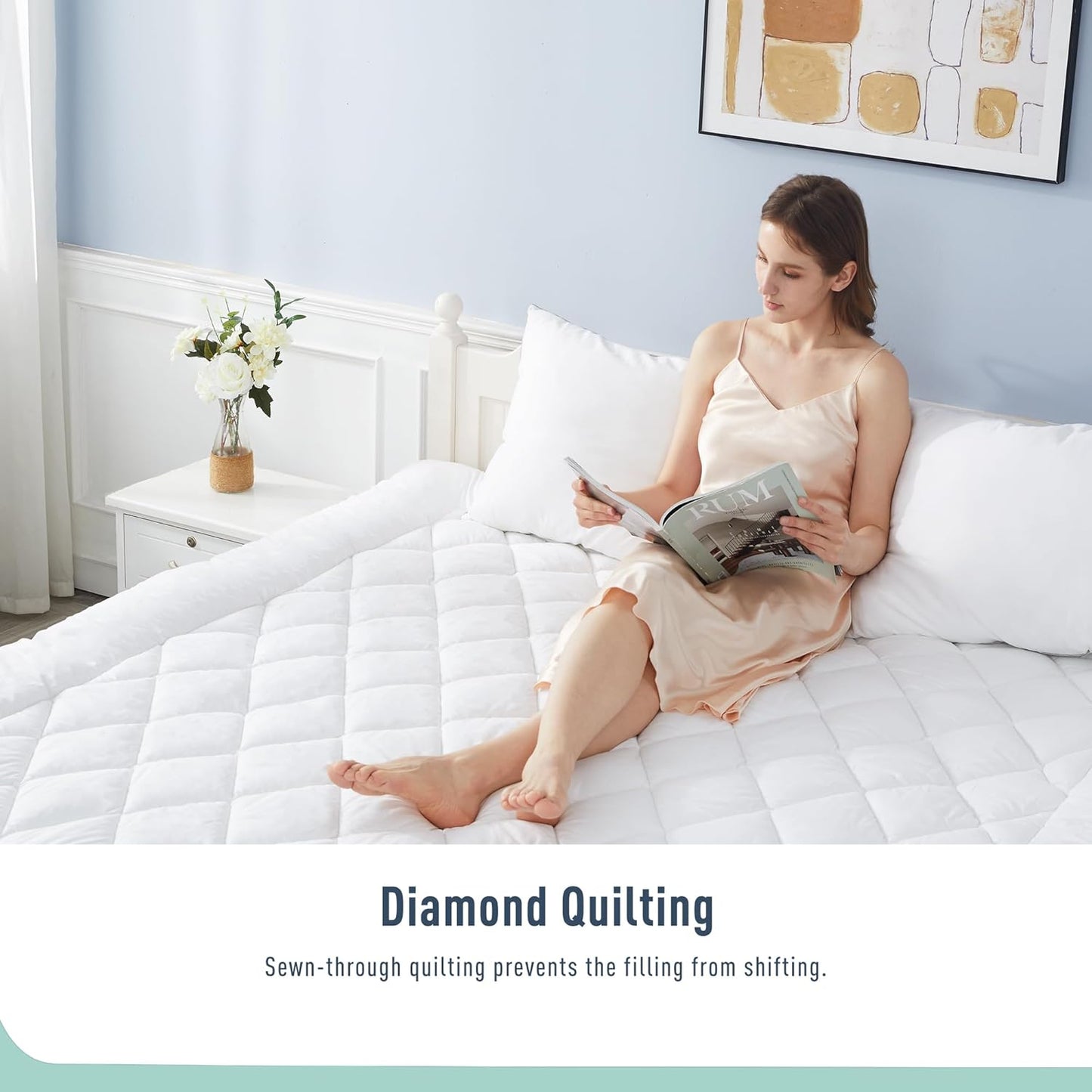 California King Size Mattress Protector Waterproof Quilted Mattress Cover Cotton Mattress Pad Cover Extra Deep Pocket 18-22" Thin Version Hypoallergenic & Soft