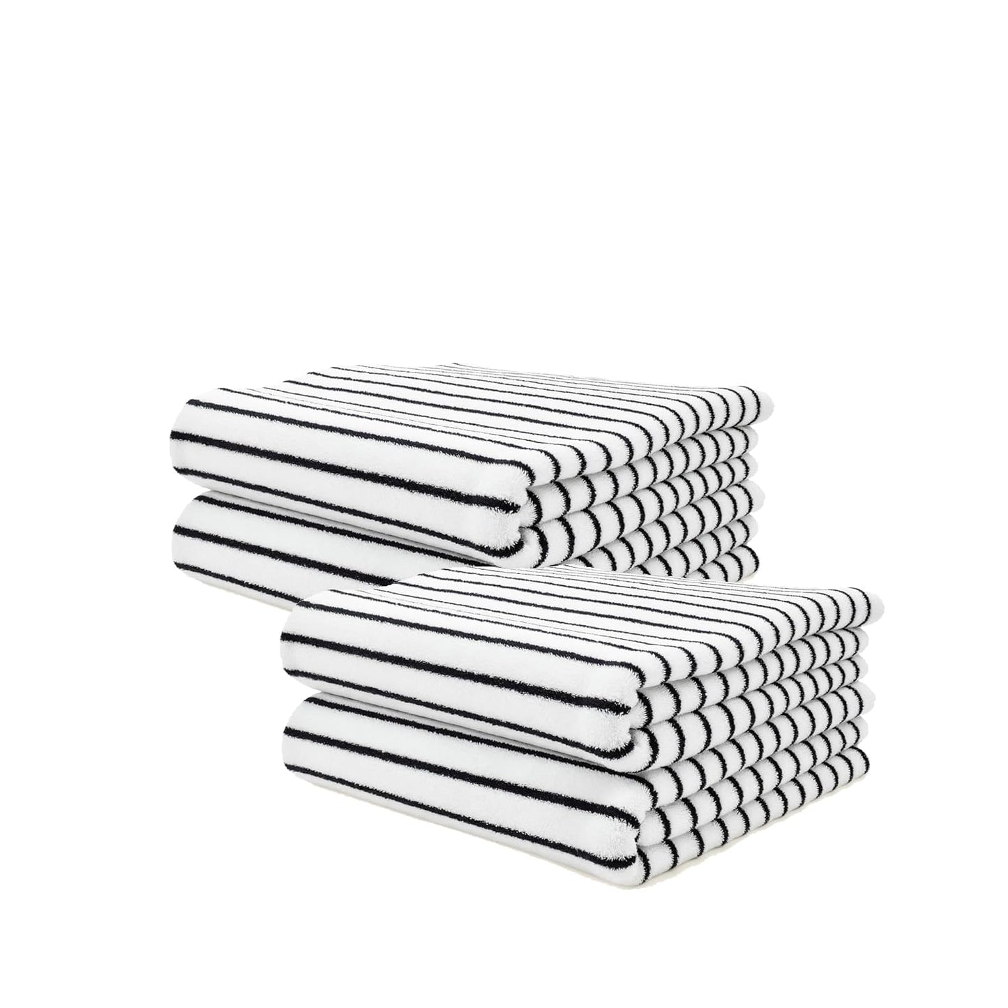 Italic Serene Ultraplush Cotton Bath Towels, 4-Pack (2 Sets of 2), White & Blue Stripes, Large, 800GSM, 100% Cotton, Heavy Duty, Resort Grade Towels (White & Blue Striped)