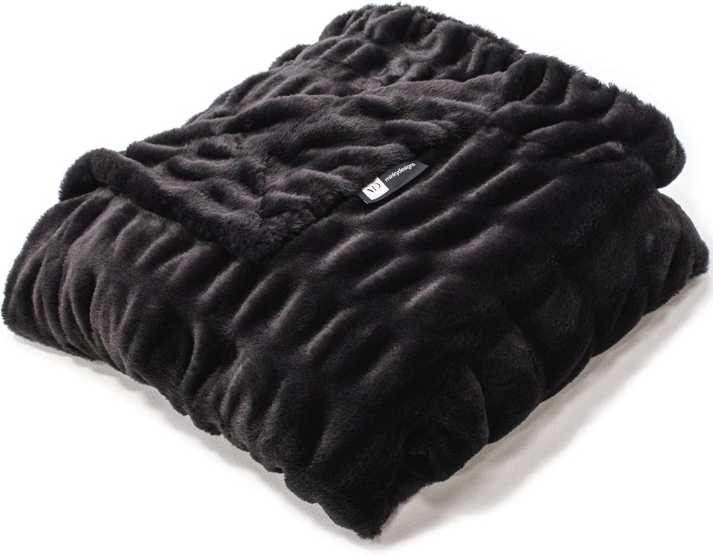Minky Designs Jaguar Black Minky Blanket – Ultra Soft Faux Fur Throw Blanket for Couch, Bed & Home – Fluffy, Warm & Luxurious – Chic Collection (Large, 60x72)