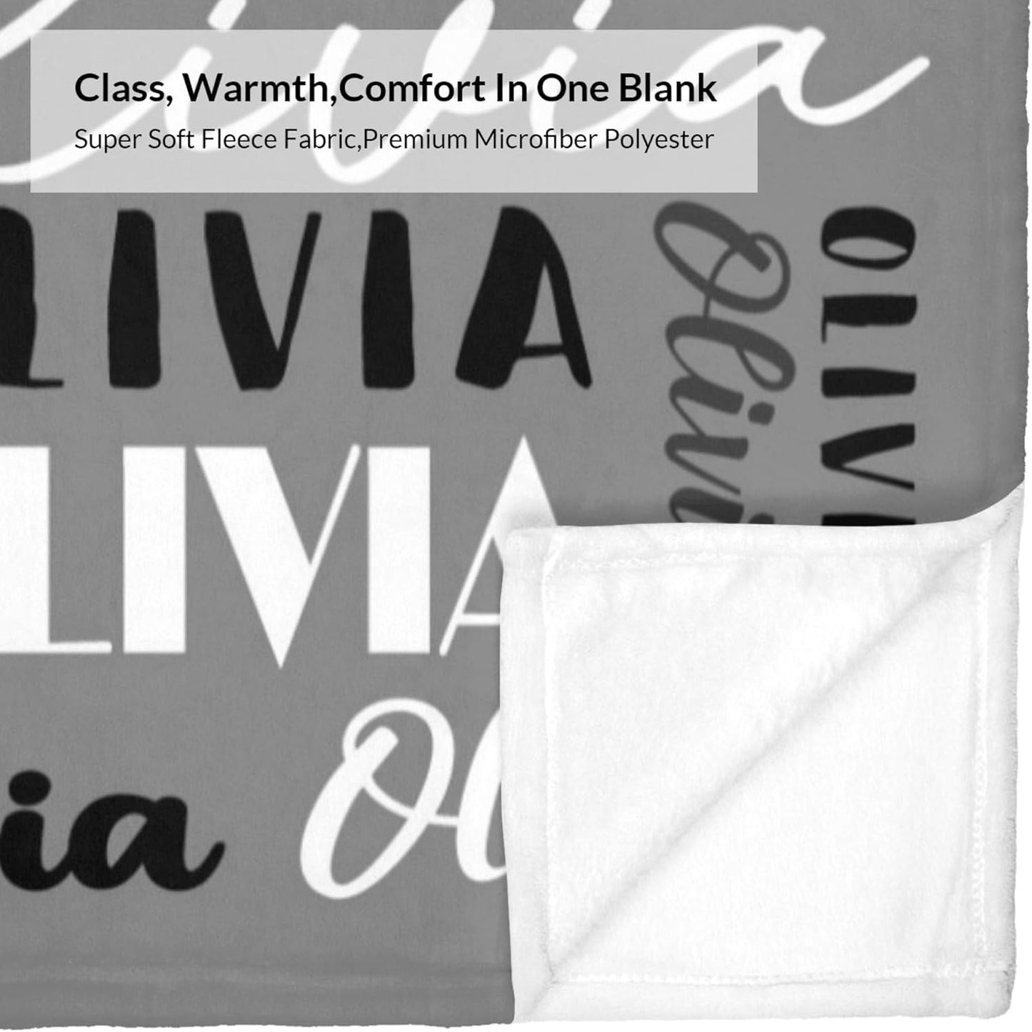 Name Blanket Personalized Blanket for Adult Kids Flannel Customize Throw Blanket Custom (Color 12, 60 x 80 Inches)