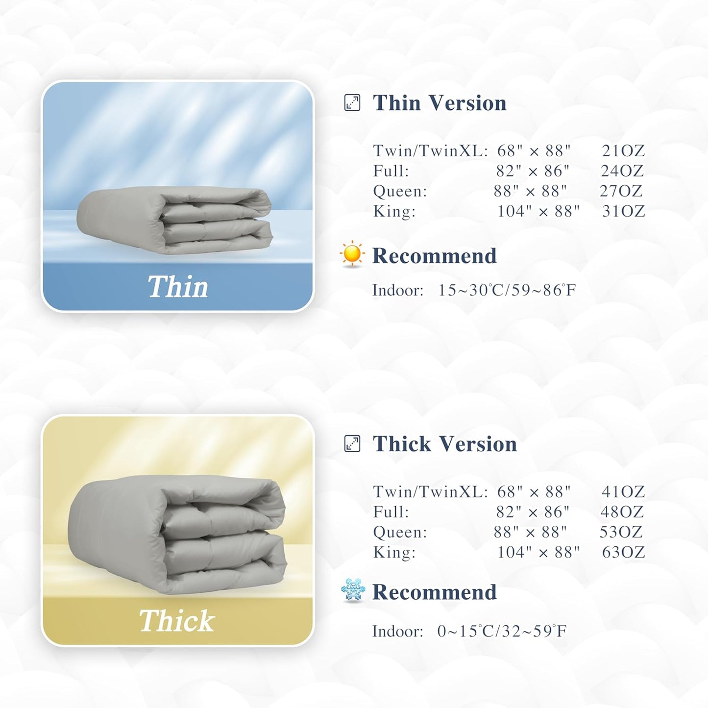 sunflower Full Size Silver Gray Comforter Lightweight Down Alternative Filling 100% Cotton Shell Bedding Full Comforter Blanket for Hot Sleepers with Corner Tabs Soft Breathable Machine Washable