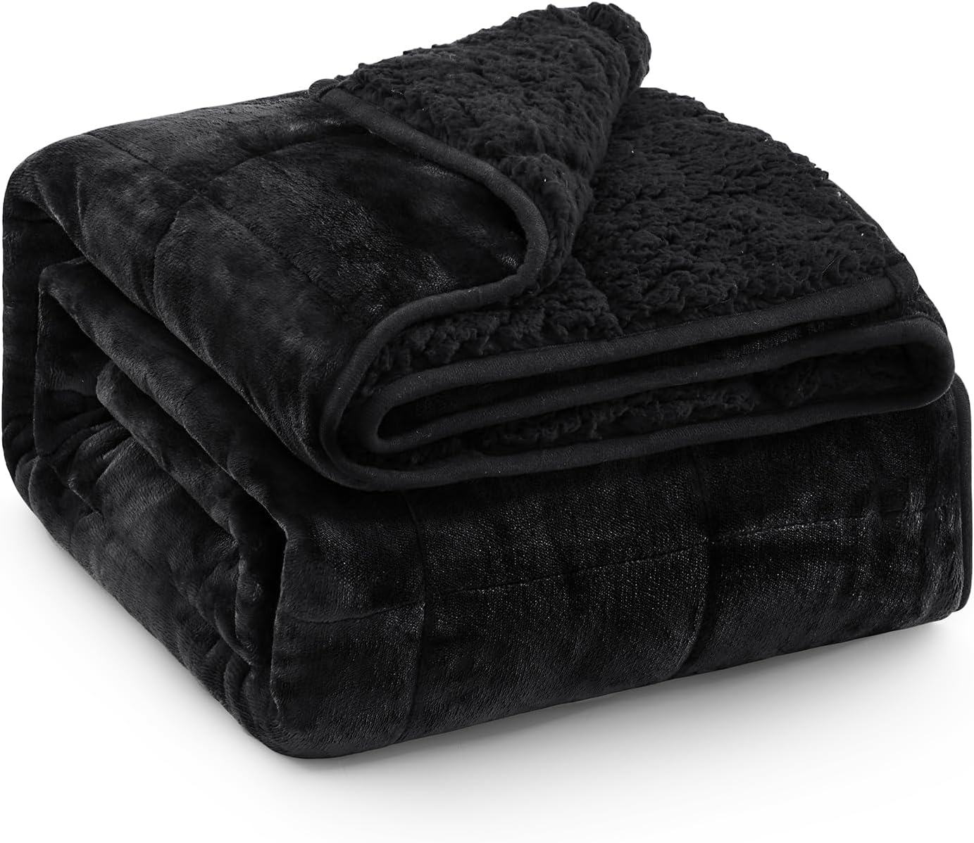 Super Fuzzy Soft Sherpa Fleece Weighted Blanket, 15 lbs Dual Sided Fluffy Heavy Weighted Blankets for Adults - No Bunching with Double Layers of Soft Inner Lining (48"x 72", 15 Pounds)