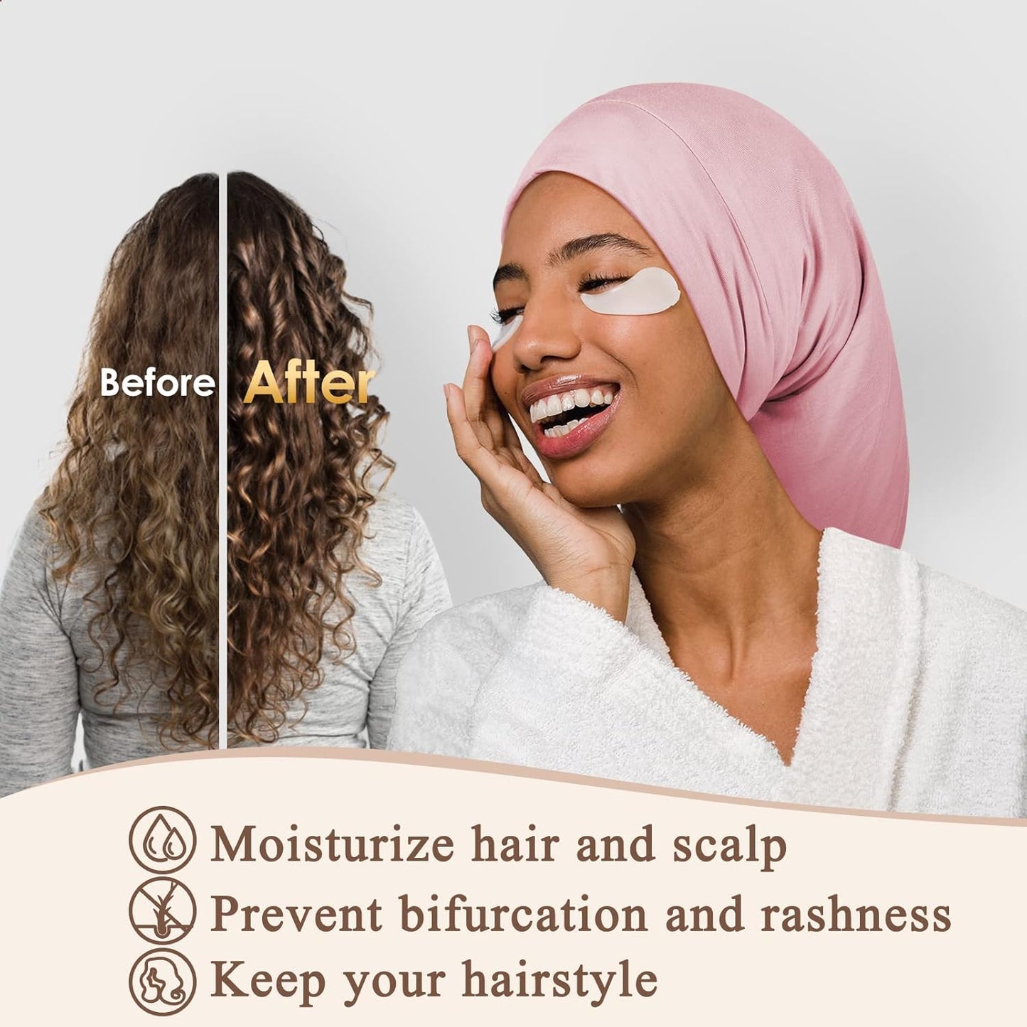 OLESILK Silk Bonnet for Long Hair: 100% Mulberry Silk for Sleeping Women&Men, Extra Large Loc Cap for Braids, Adjustable