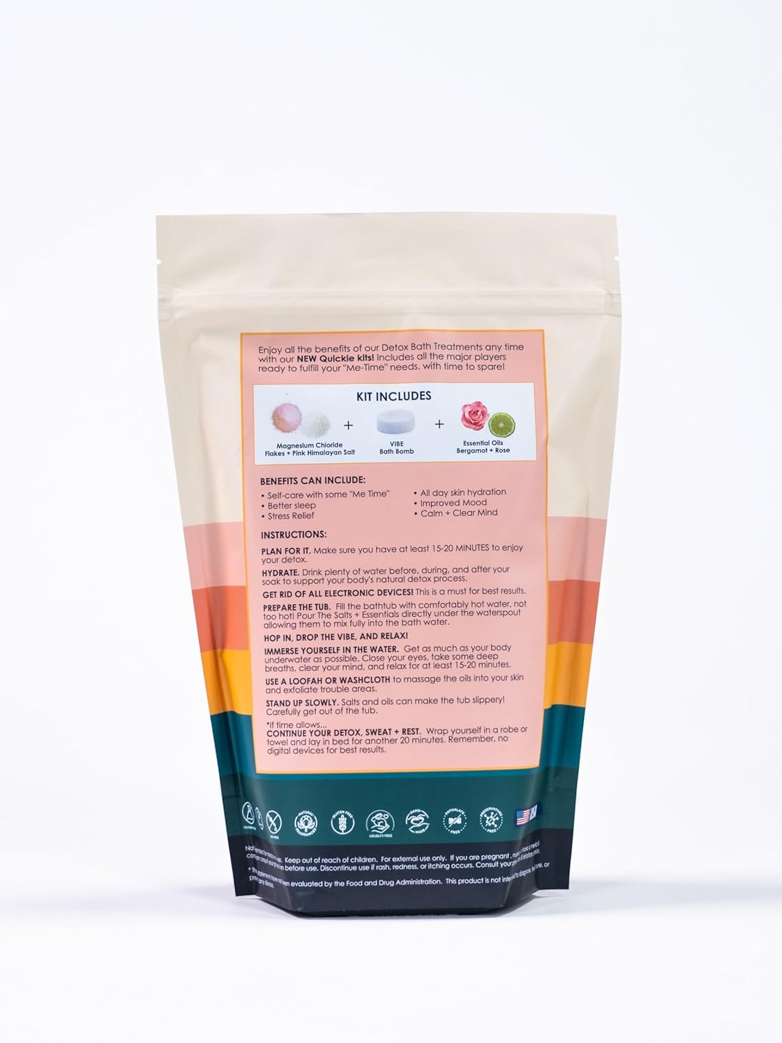 Mama Detox Quickie – Bath Soak with Rose and Lavender Essential Oils for Relaxation, Bath Bomb for Muscle Relief, and Gentle Skin Detox - Luxury Bath Experience, Single Use