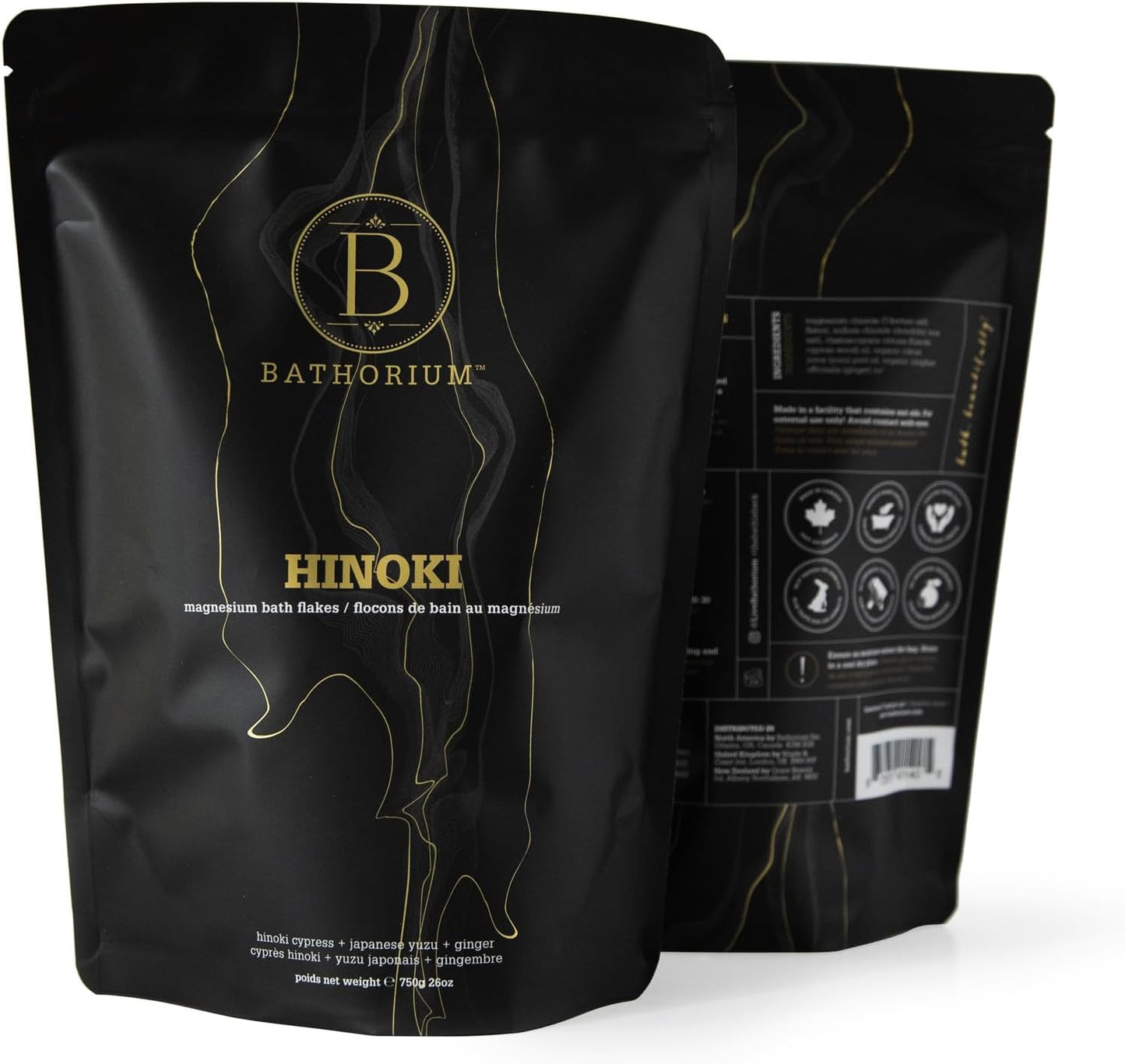 Bathorium Hinoki Mineral Magnesium Chloride Bath Flake, Relaxing Bath Soak with Japanese Hinoki, Detoxifying, pH Balanced for Women, Good for Sensitive Skin, 26 oz