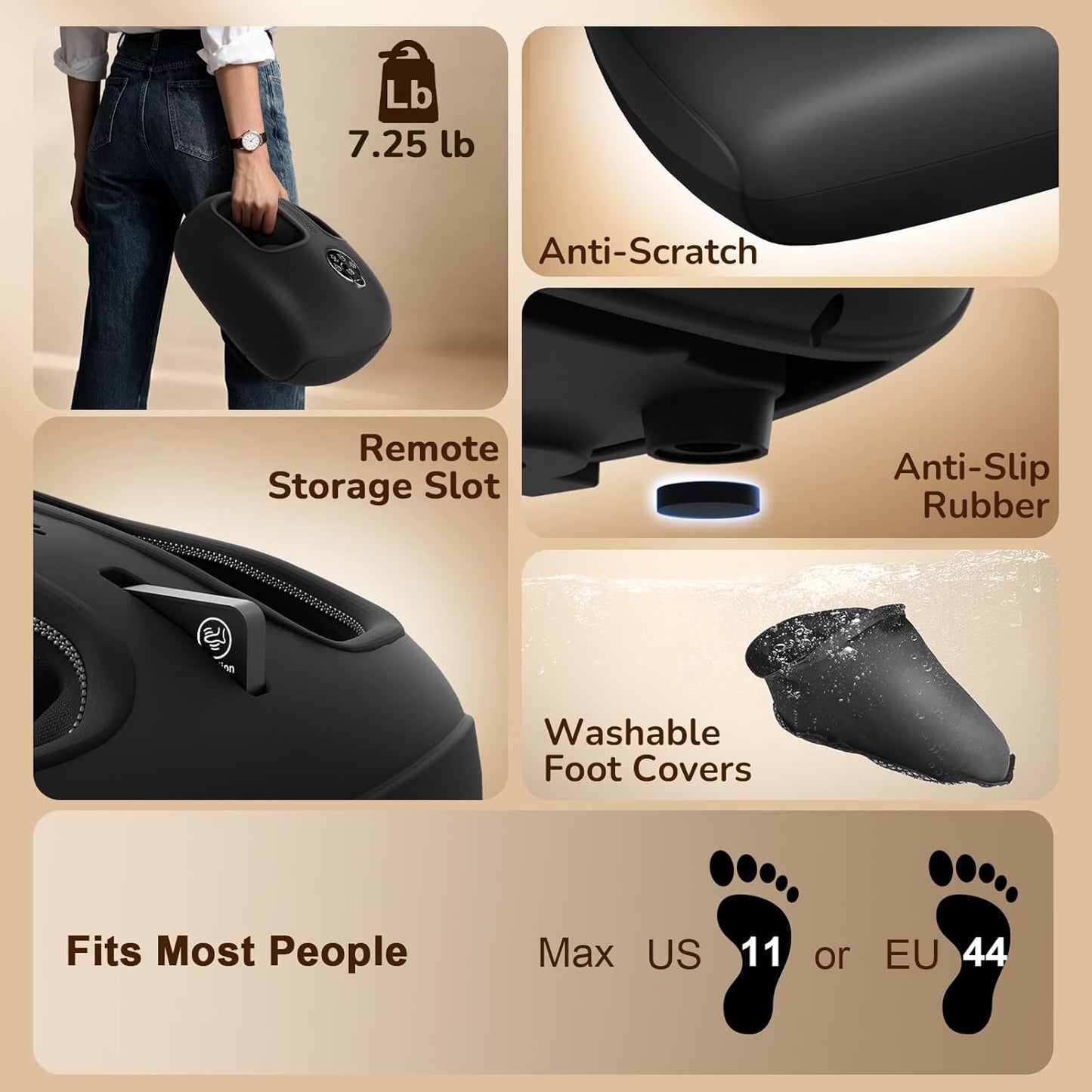 Shiatsu Foot Massager Machine with Heat : Deep Kneading Foot Massager with Vibration & Compression for Plantar Fasciitis & Neuropathy - for Women & Men,Relax for Home Office Use (Black)