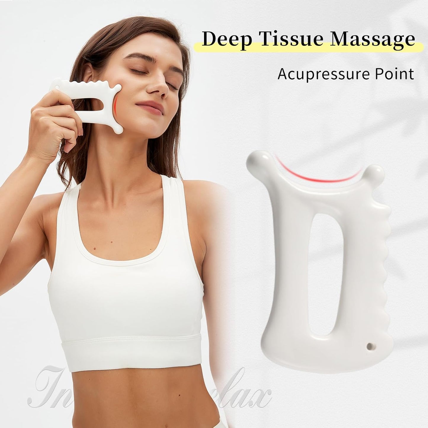 Advanced Ceramic Gua Sha Facial Tool, Skin Care for Women Men, Face Body Korean 괄사 Guasha Massage Tool Gift for Mom