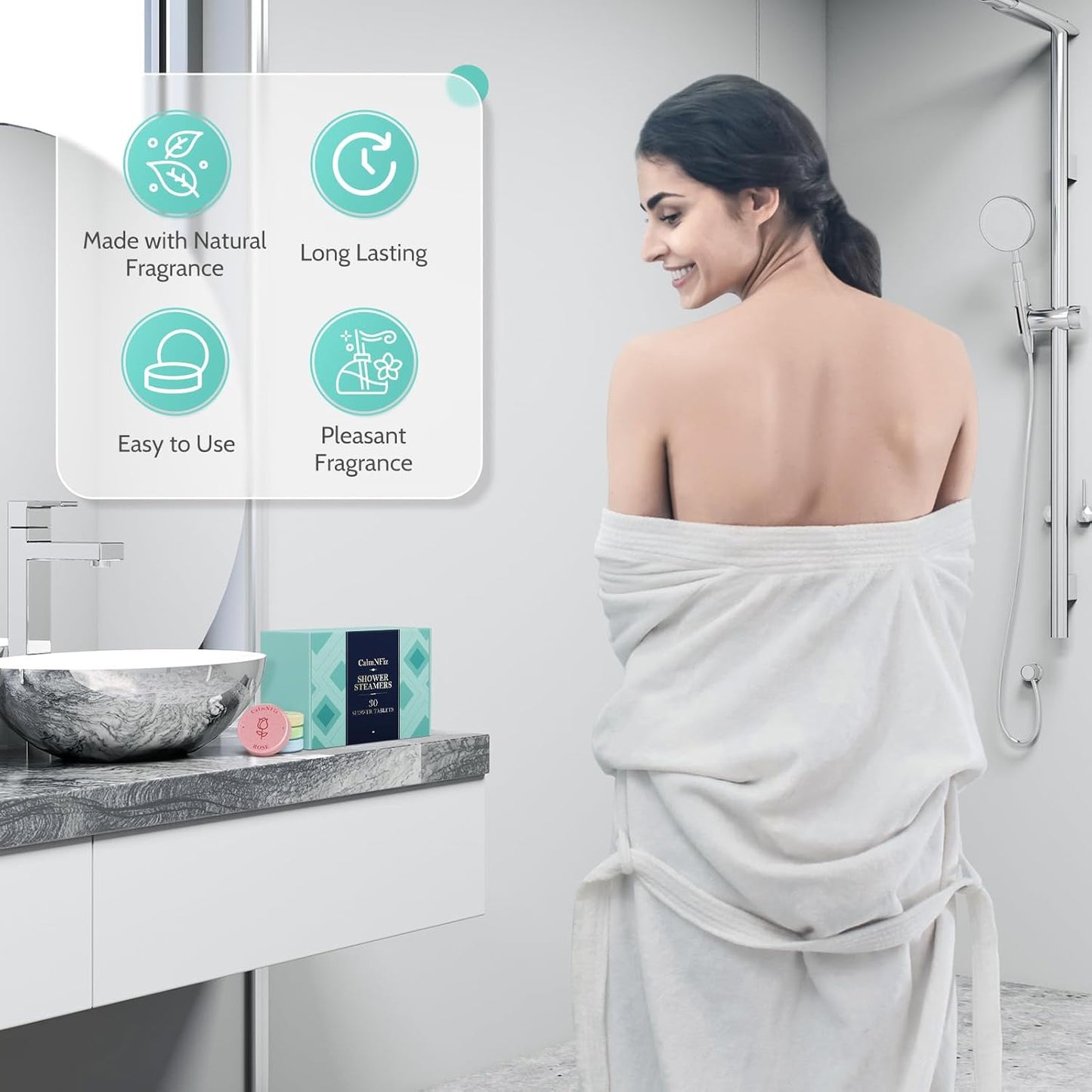 30 Pack Shower Steamers for Women Present Set, Shower Bath Bombs with 6 Scents, Self-Care Items for Wife As Valentine's Day and Mothers Day Present Idea, Birthday Present Stocking Suffers