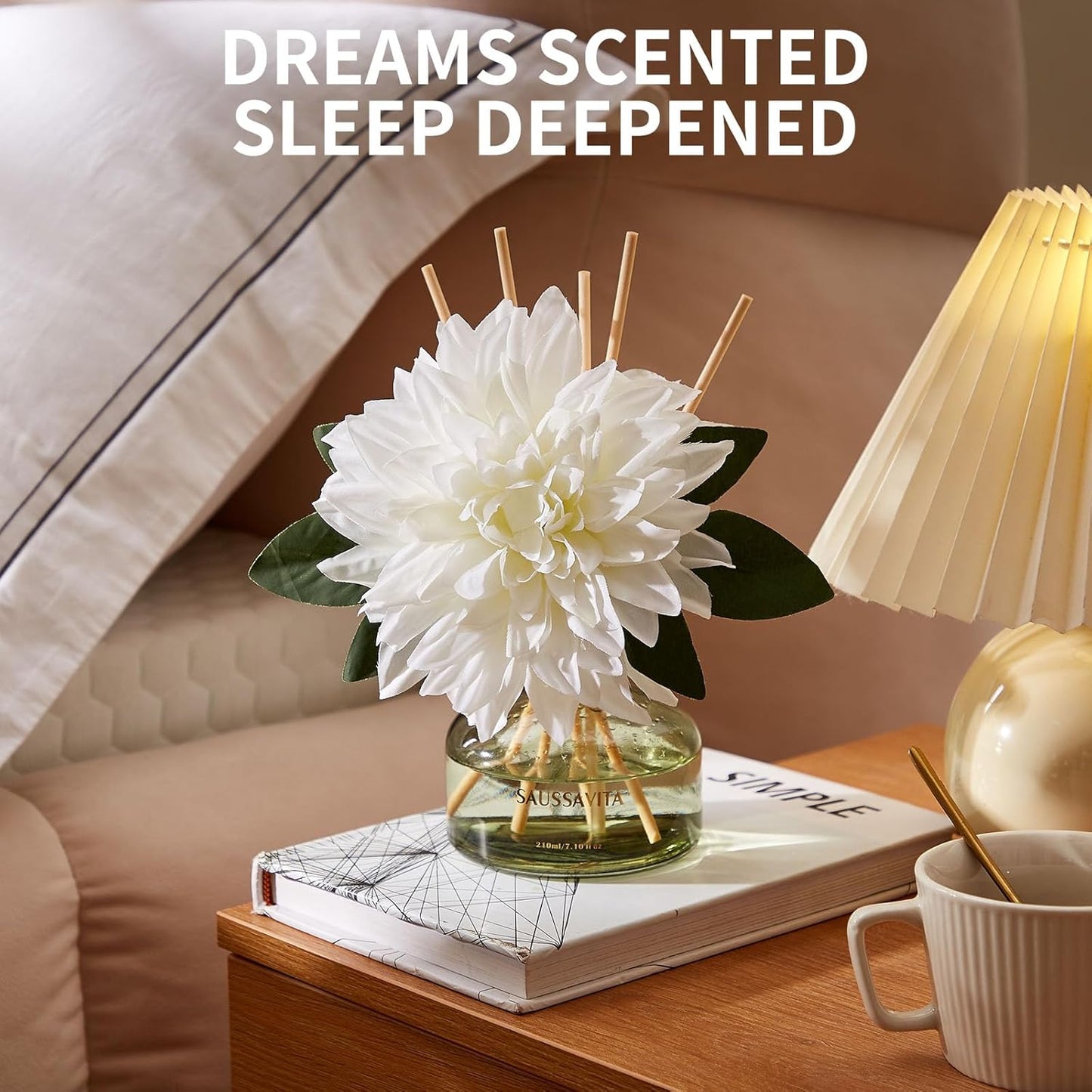 Reed Diffusers Set unfettered Dew Scent, Bathroom Floral Scent Diffuser, Reed Diffuser for 120 Days, Bathroom Diffuser with 7 Sticks, Office Desk Accessories, Bedroom Decor