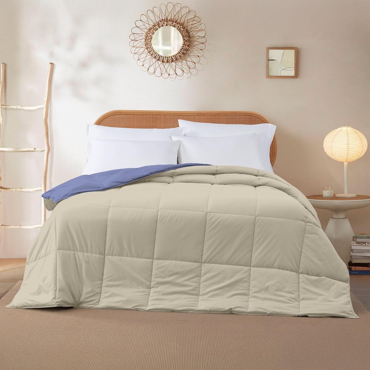 Modern Threads Down Alternative Reversible Comforter Blue/Cream Queen
