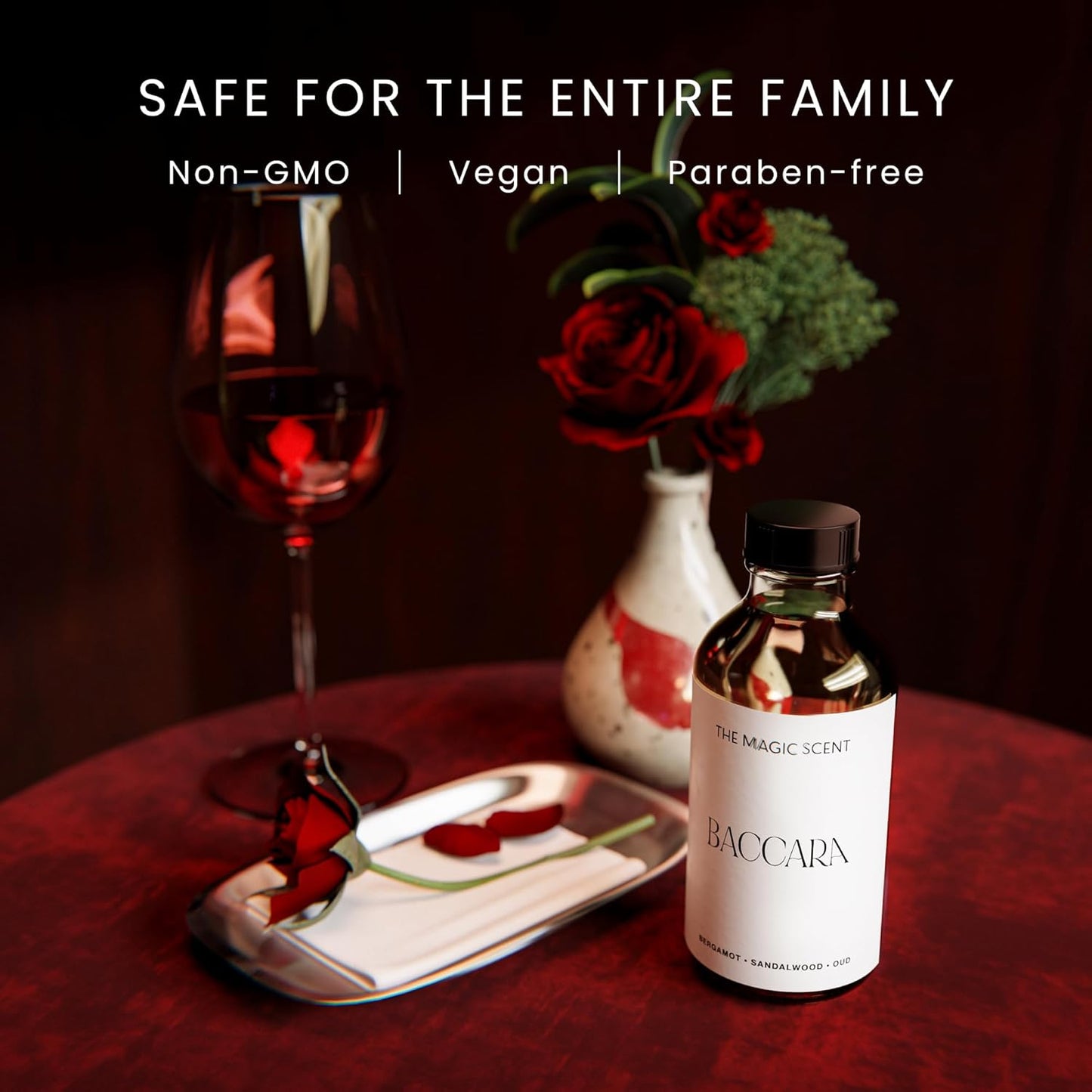 The Magic Scent Baccara Diffuser Oil - Hotel & Home Luxury Scents Inspired by Baccarat Rouge - Diffuser Oil Scents for Home Designed for Use in All Diffusers - 8.5 fl oz, 250 mL