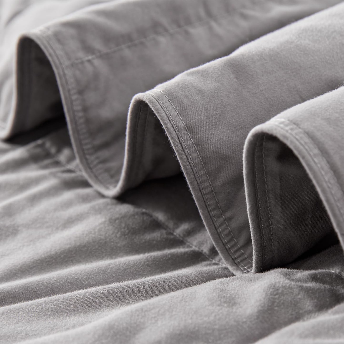 Globon Summer Down Blanket Queen Size, Extra Lightweight Comforter/Duvet Insert for Hot Sleepers, Noiseless & Extra Soft,10 Ounce Fill Weight, Grey