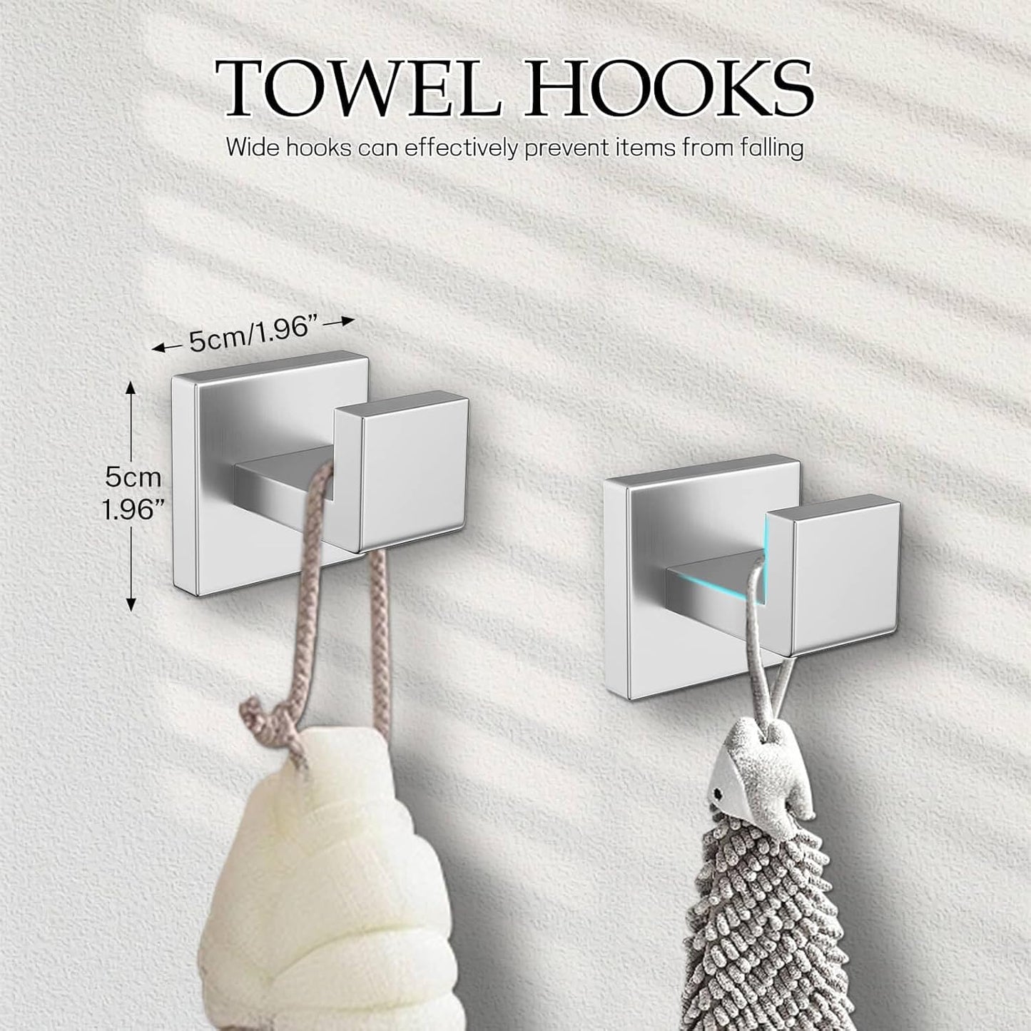 5-Pieces Brushed Nickel Bathroom Hardware Accessories Set,16 Inch Towel Bar Set,Stainless Steel Bathroom Hardware Set Towel Holder Set for Bathroom,Wall-Mounted Bathroom Accessories Kit