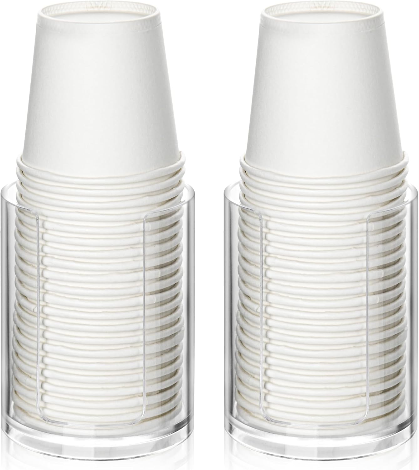 2 Pack Mouthwash Cups Holder,Bathroom Cup Dispenser,Small Disposable Paper Cup Tray for Bathroom Sink Counter
