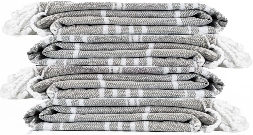 Cotton Turkish Beach Towel with Towels Oversized 36"x72" Pool Absorbent Extra Large Quick Dry Sand Travel Towel (Silver Mist, 4 Pack)