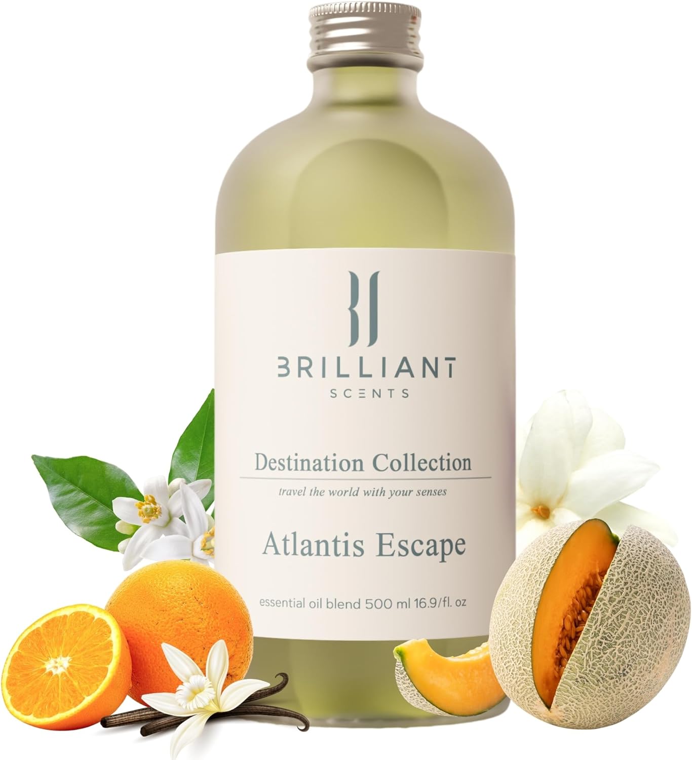 Brilliant Scents Diffuser Oil Refill, Inspired by The Atlantis Resort, Hotel Series Aroma Scents, Essential Oils Set for Home, Fragrance Oil for Candle Making, Home, 50 ML, Atlantis Escape