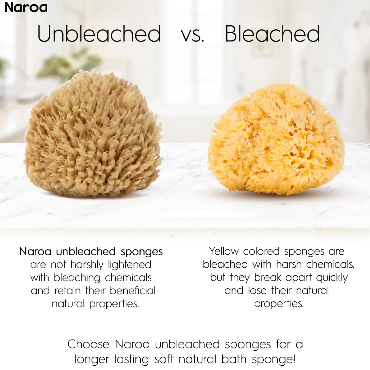 NAROA Natural Baby Bath Sponge in Gift Box | Premium Soft Wool Sea Sponge for Babies | Newborn Bath Time Essentials | Sustainable & Plastic Free (2 Pack)