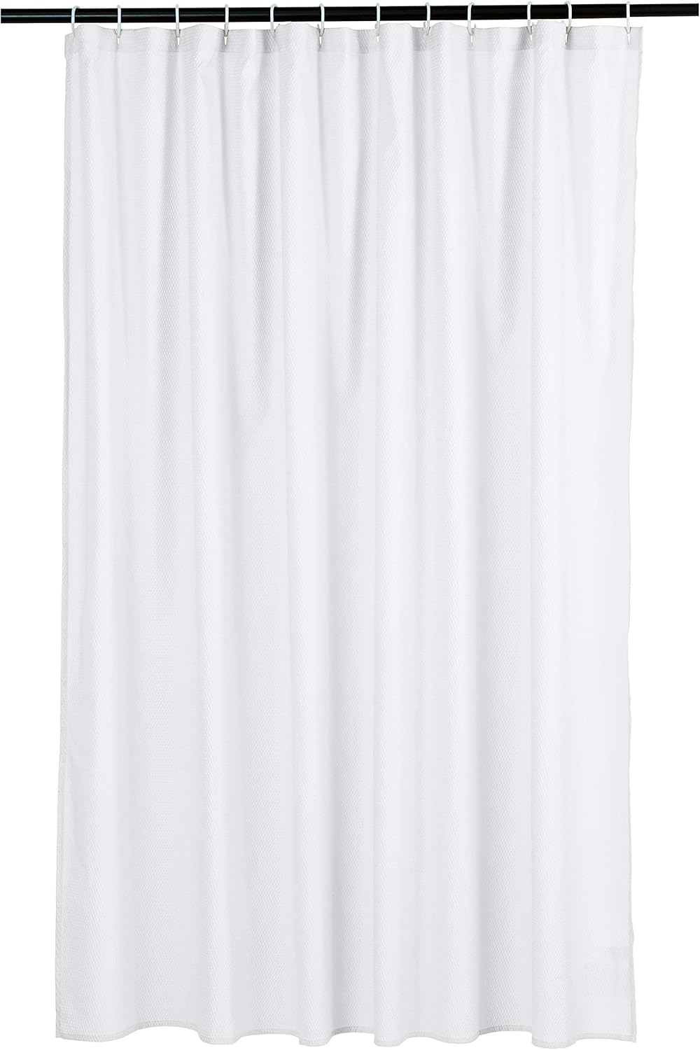 Amazon Basics Lightweight Super Soft Easy Care Microfiber Waffle Texture Shower Curtain , 72" x 72", White