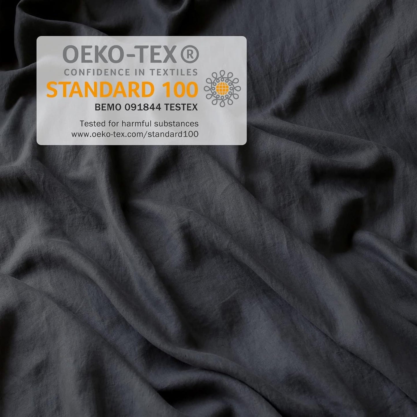 XZ XIFA Dark Grey Linen Duvet Cover Full, 100% Washed French Flax Linen Bedding Set with Zipper Closure, Cooling & Textured Bed Sets for Hot Sleepers(1 Duvet Cover, 2 Pillowcases)