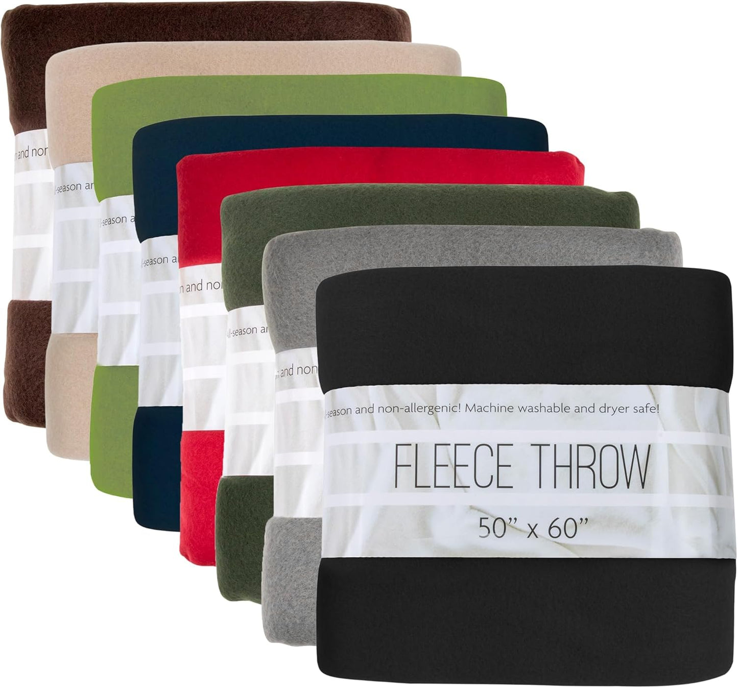 (24 Pack) Bulk Fleece Fall Throw Blankets 50x60 for Wedding Favors, Homeless Women, Men, Homes, Bed, Sofa, Couch, Office, Pet Blankets, Travel | Soft Warm Lightweight Throw Blankets in Bulk (8 Color)