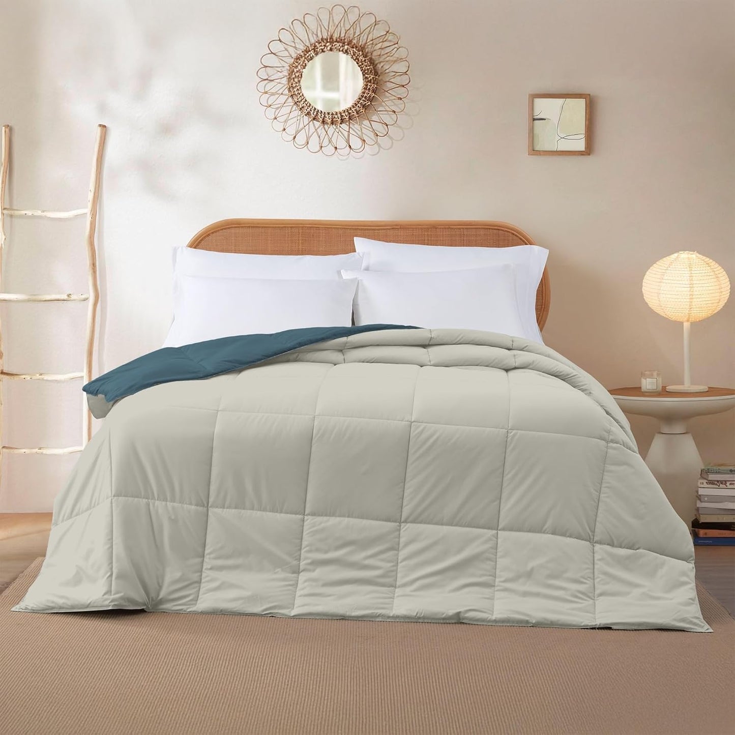 Modern Threads Down Alternative Reversible Comforter Teal/Beige Twin