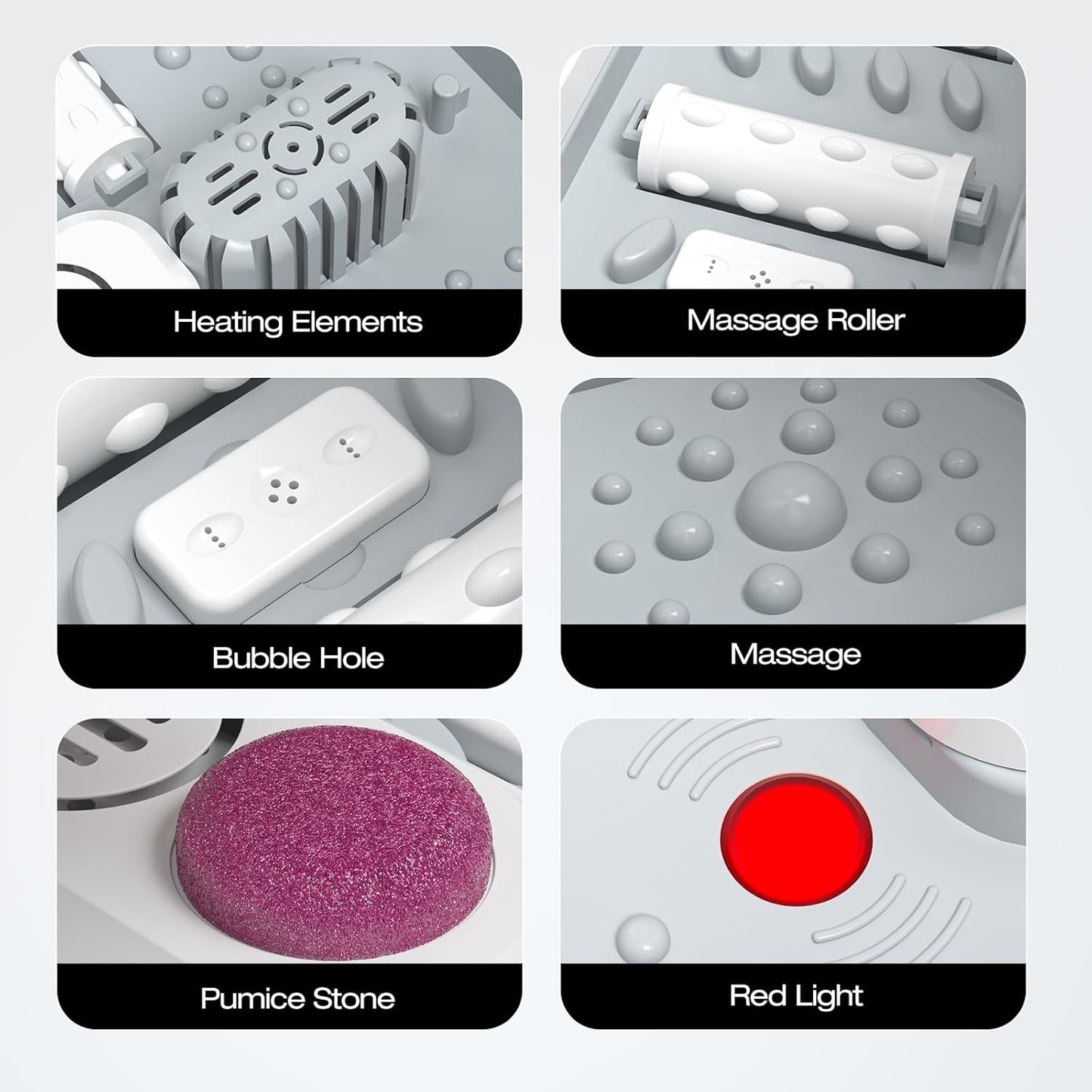 Collapasible Foot Spa Bath Massager with Heat, Pedicure Foot Spa with Bubbles, Temperature Control, Foot Soaking Tub for Home, Office, Foot Soaker Gift for Men and Women
