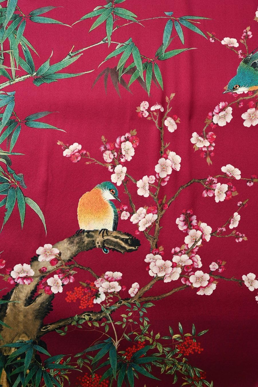 Women's Silk Kimono Robe Long Bathrobe Nightgown 100% Mulberry Silk for Women - Classic Floral Pattern