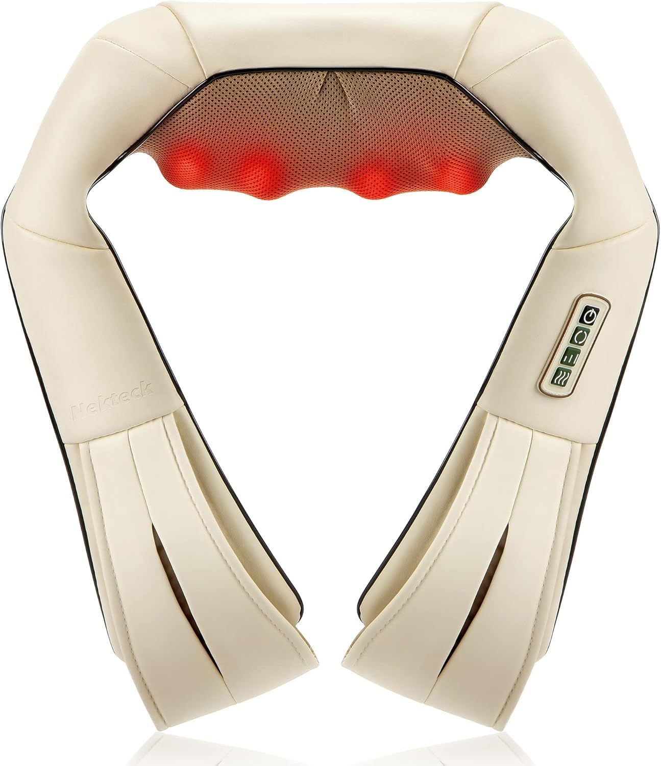 Nekteck Neck and Back Massager for Pain Relief Deep Tissue, Shiatsu Shoulder Massage Tool, Plug-in Use Only (Renew)