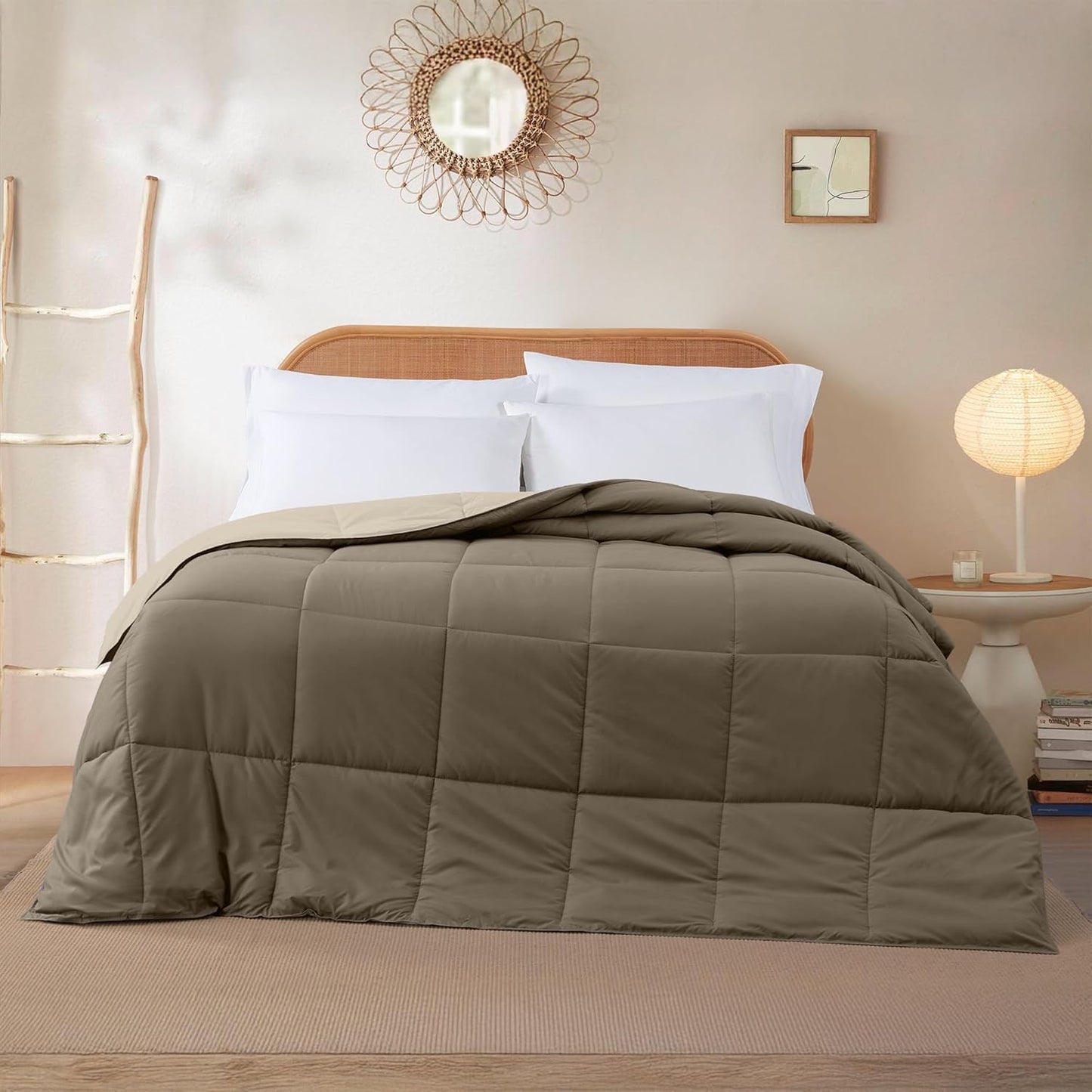Modern Threads Down Alternative Reversible Comforter Taupe/Champagne California King