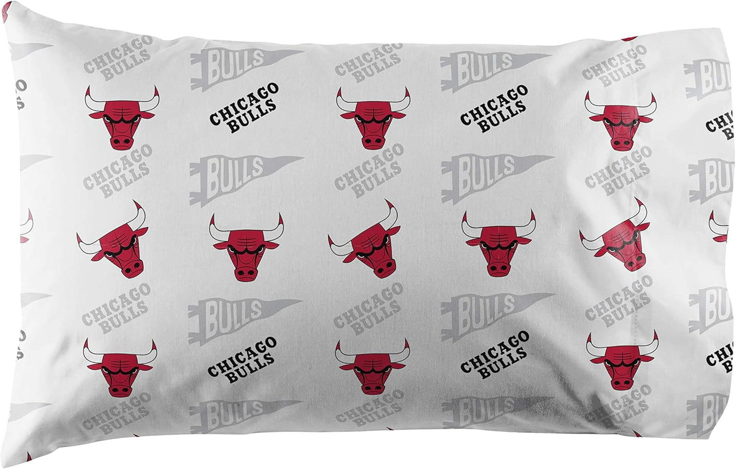 NORTHWEST Officially Licensed Chicago Bulls NBA Full Size Sheet Set – Soft Team Logo Bedding for Dorms, Bedrooms, Fan Caves & Game Day Style