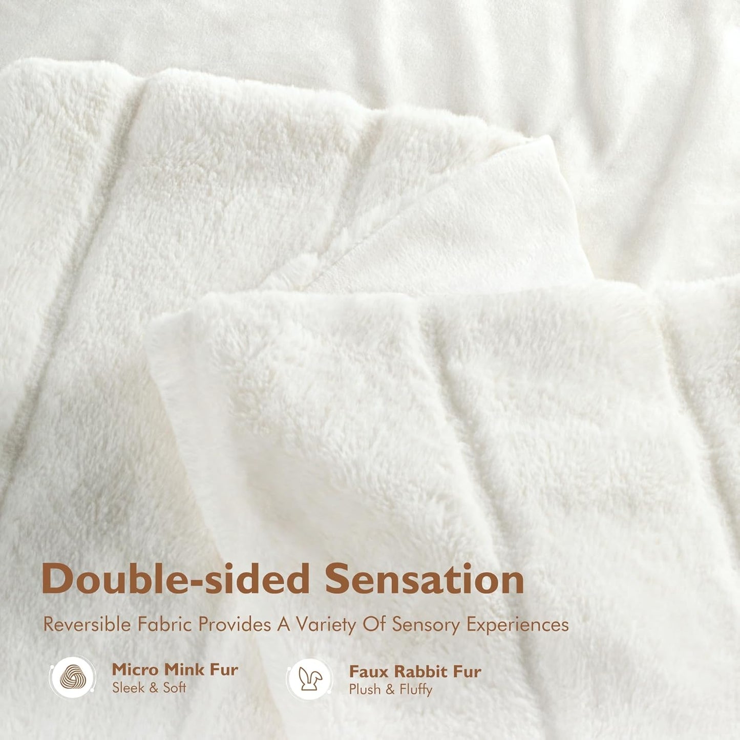 ALPHA HOME Luxury Faux Rabbit Fur Throw Blanket for Couch Bed, Cozy Gifts for Women Christmas, Ideal for Home Decor and Chilly Nights