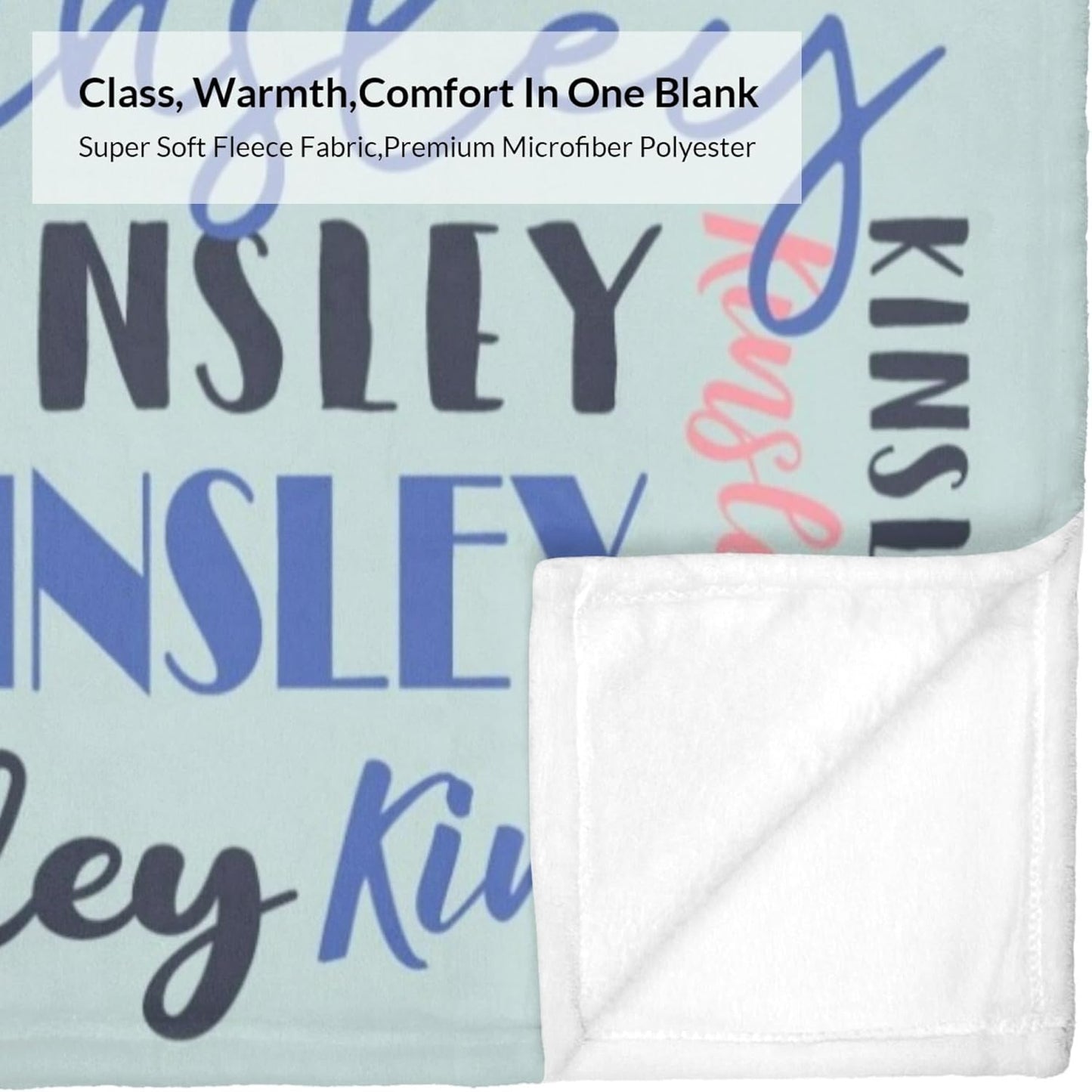 Name Blanket Personalized Blanket for Adult Kids Flannel Customize Throw Blanket Custom (Color 11, 50 x 60 Inches)