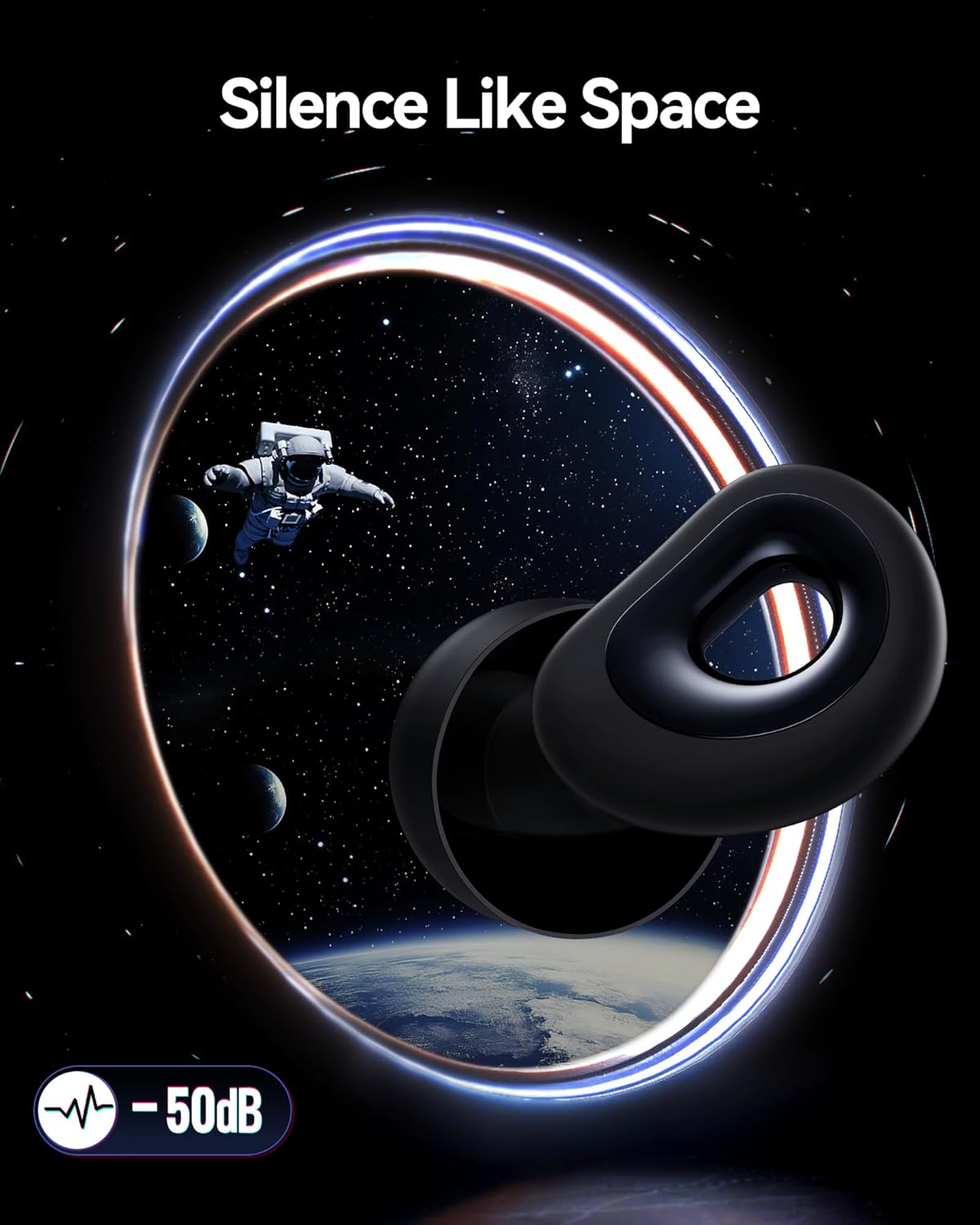 50dB Ear Plugs for Sleeping, Ultralight Noise Cancelling Ear Plugs with 7 Tips (2 Types) Earplugs for Sleep for Concert, Work, Airplane, Hearing Protection Earplugs for Noise Reduction Black