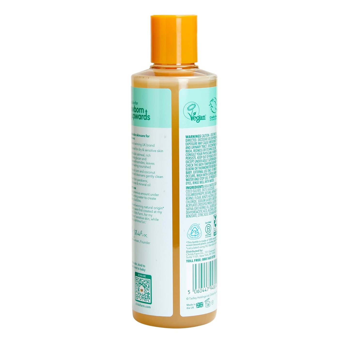 Childs Farm, OatDerma Bubble Bath, Fragrance-Free, Gently Cleanses and Soothes, Suitable for Newborns with Dry, Sensitive Skin, 8.4 Fl Oz
