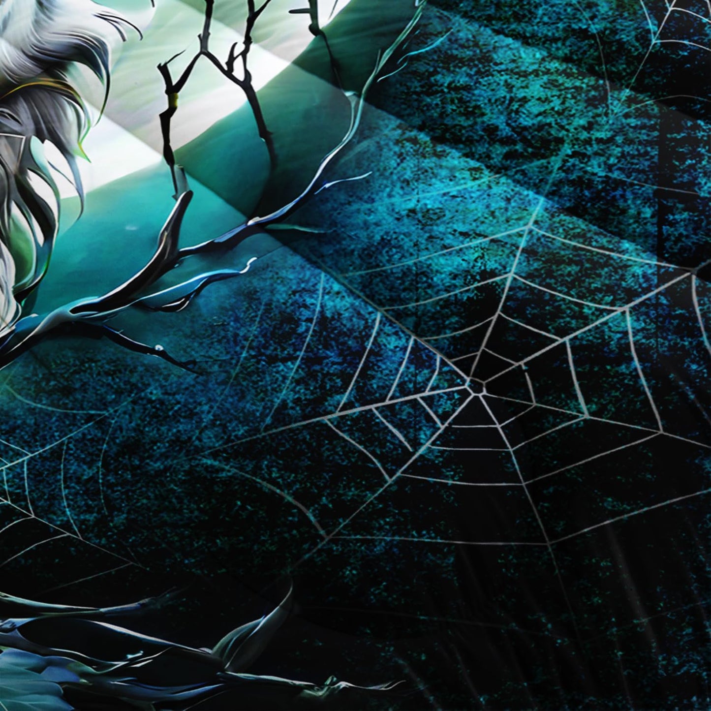 Wildlife Themed Bedding Wolf Comforter Set,Spooky Spider Web Vine Print Comforter King Kids Bed in a Bag,Moonlight Aesthetic Bedding Sets for Boys Teens Room Decor with 2 Pillowcases.
