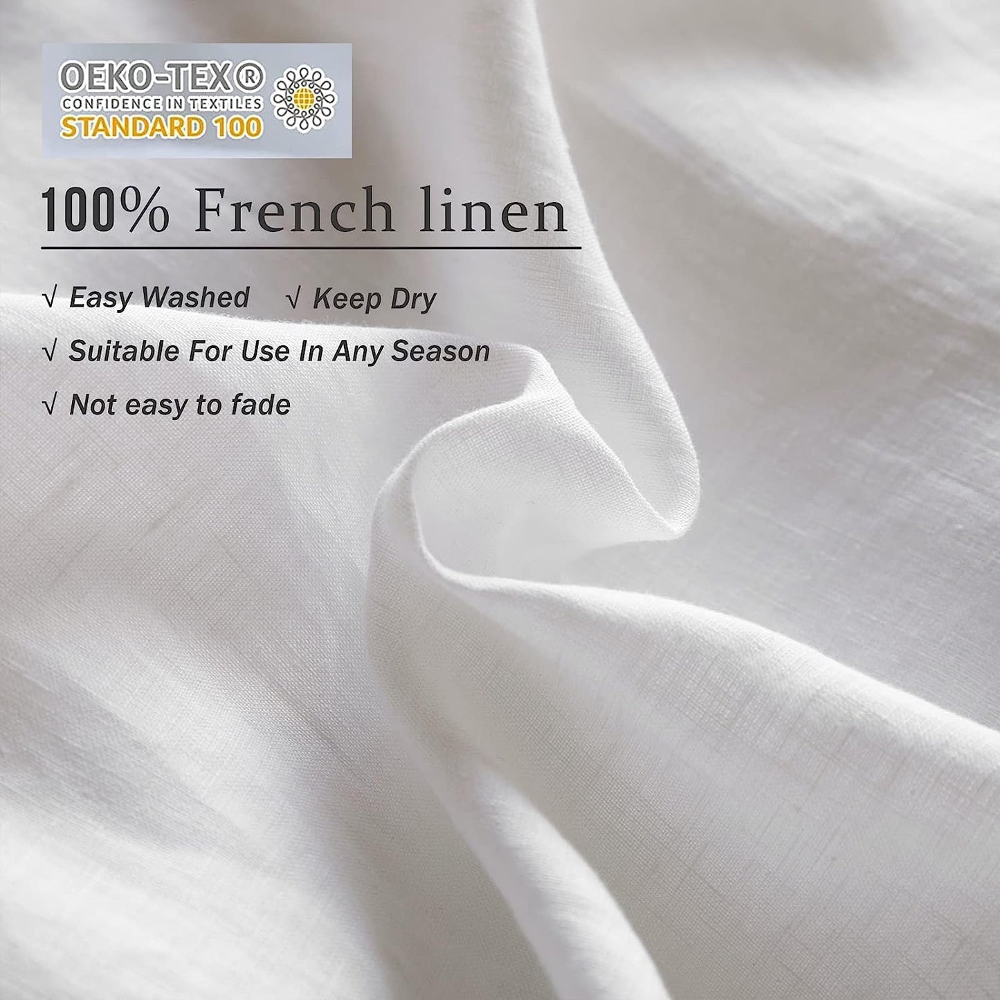 XZ XIFA White Linen Duvet Cover Full, 100% Washed French Flax Linen Bedding Set with Zipper Closure, Cooling & Textured Bed Sets for Hot Sleepers(1 Duvet Cover, 2 Pillowcases)