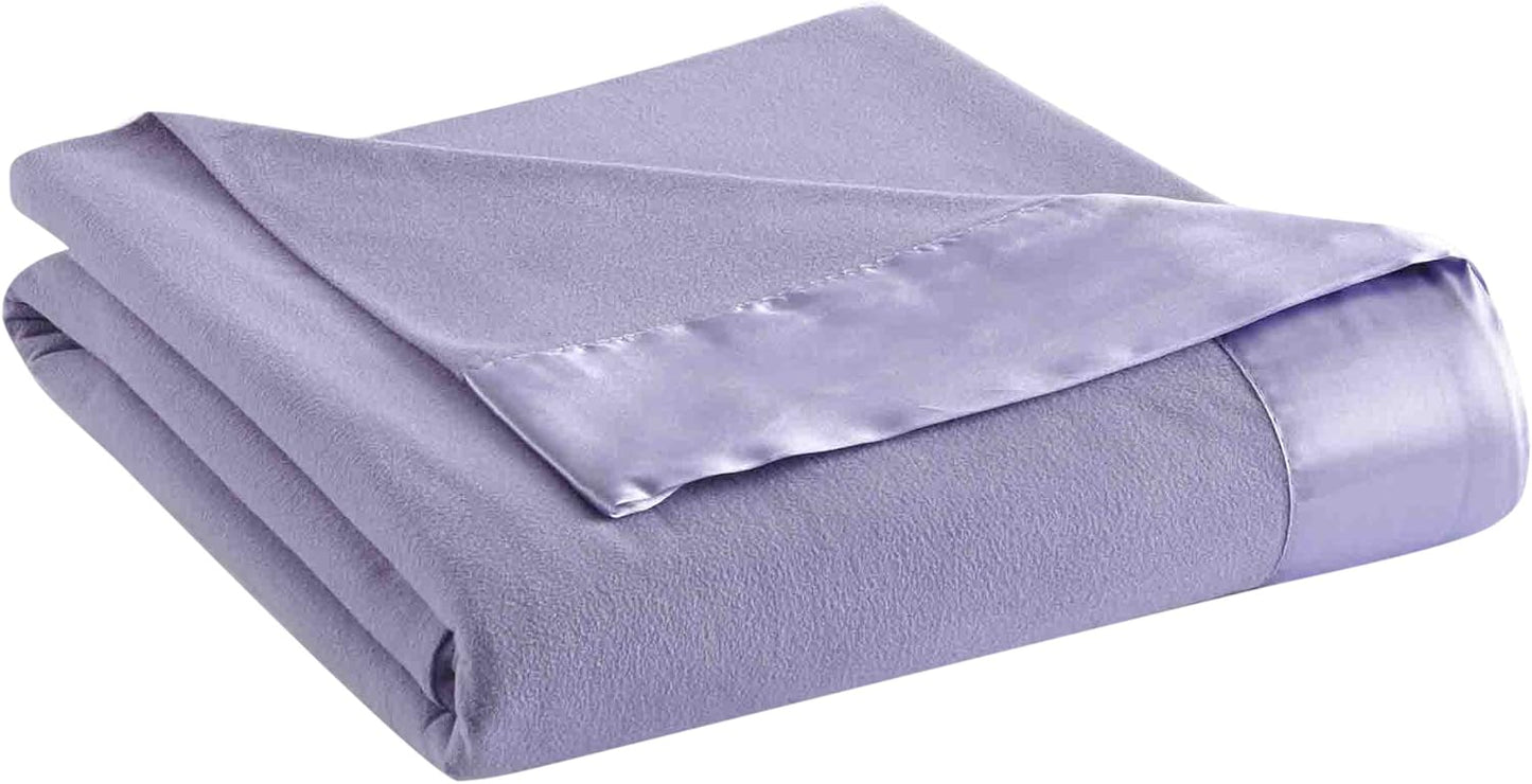 Thermee Micro Flannel Full/Queen Size Blankets, Lightweight All Seasons Cozy Blanket, Throw Blankets for Home and Living Room, Comfy & Soft Blanket for Couch, Machine Wash, No Pilling - Lilac