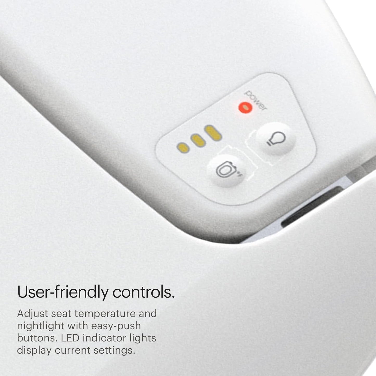 Brondell L60-EW LumaWarm Heated Nightlight Elongated Toilet Seat, White