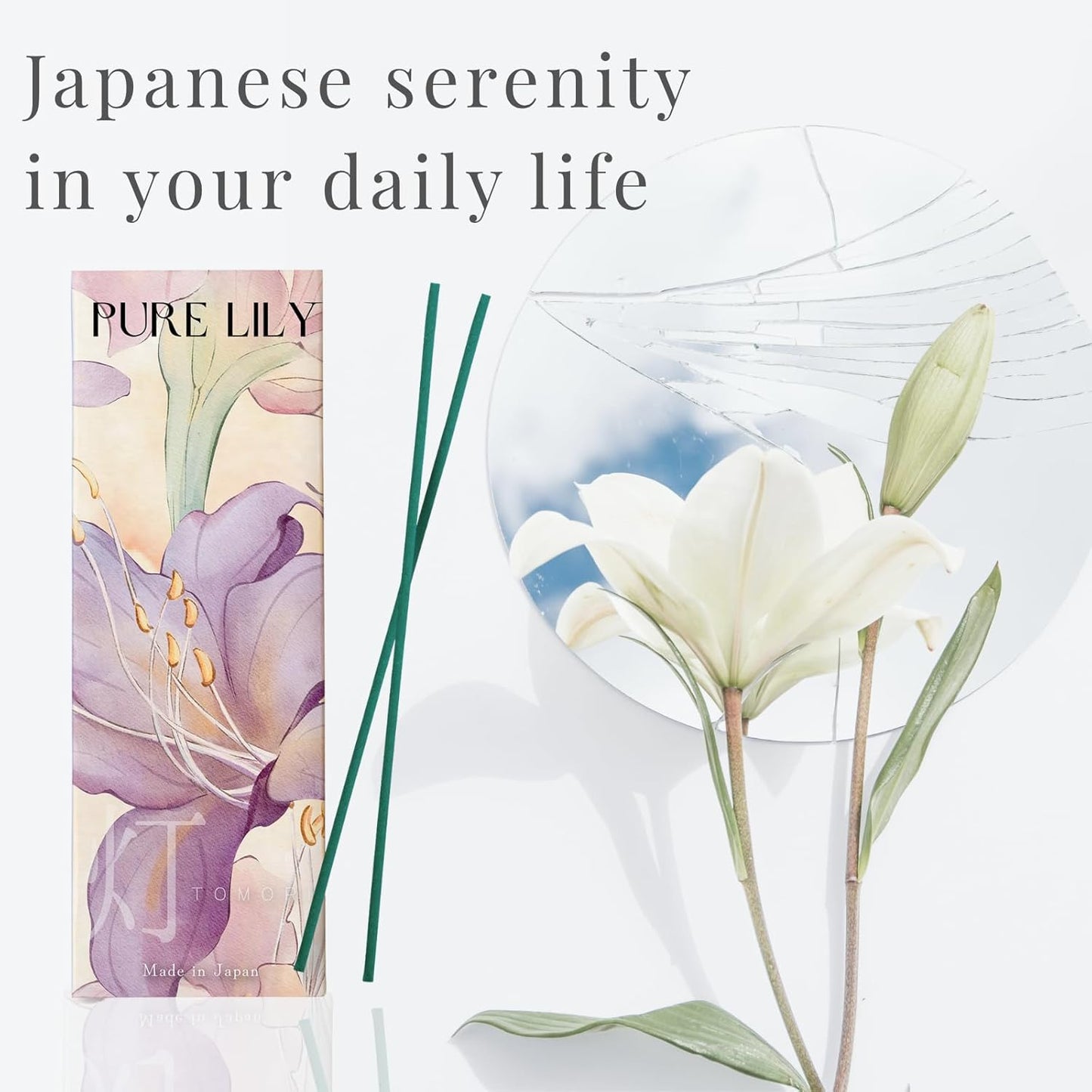Luxury Japanese Incense Sticks 60sticks Pure Lily Bergamot Vanilla Jasmine Coreless Low Smoke Natural Charcoal Free Non Toxic Aromatherapy Meditation Calming Stress Relief Relaxation Yoga TOMORI
