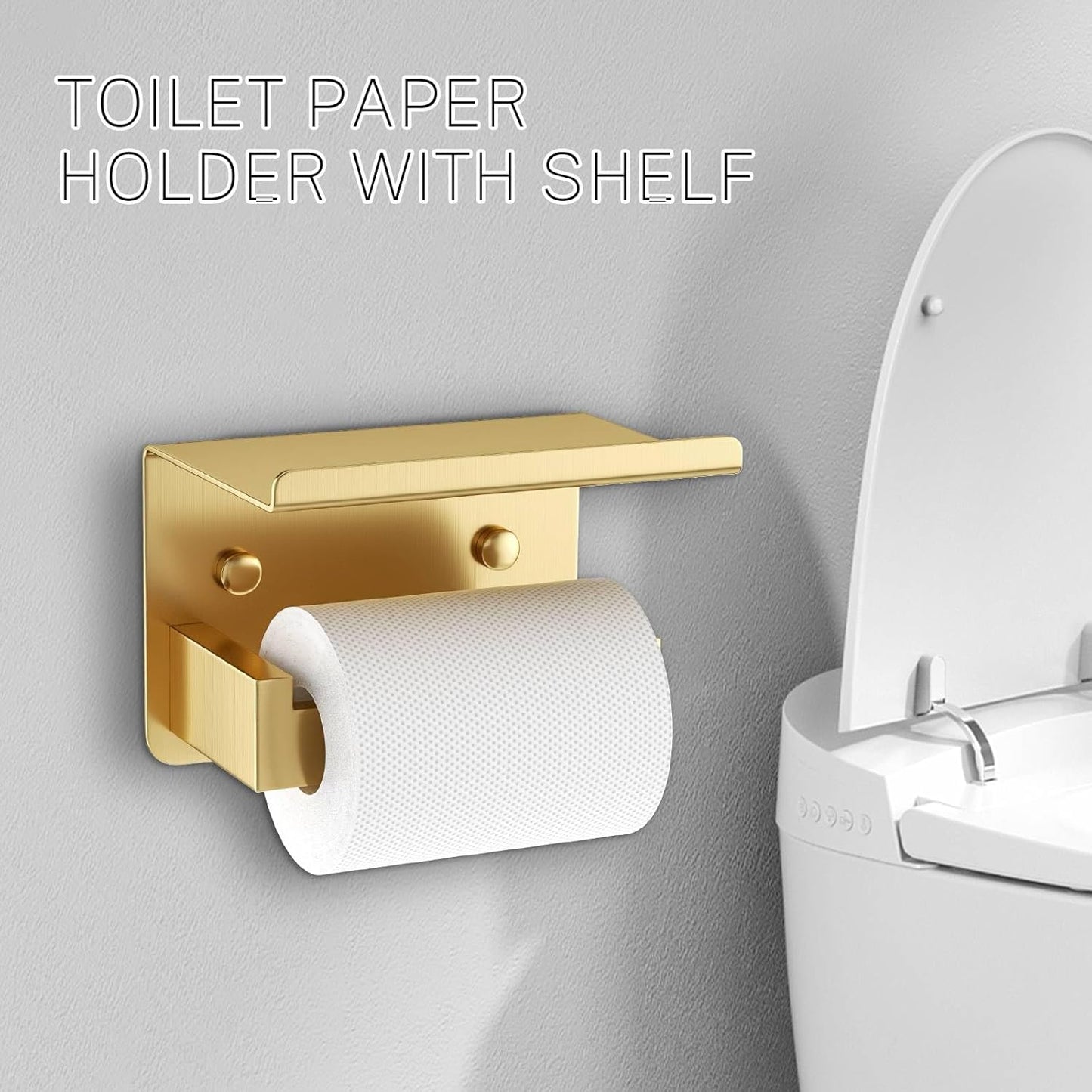 5-Piece Bathroom Hardware Set Brushed Gold Towel Bar Set,Stainless Steel Towel Holder Set for Bathroom,Wall-Mounted Towel Rack Set 23.6in