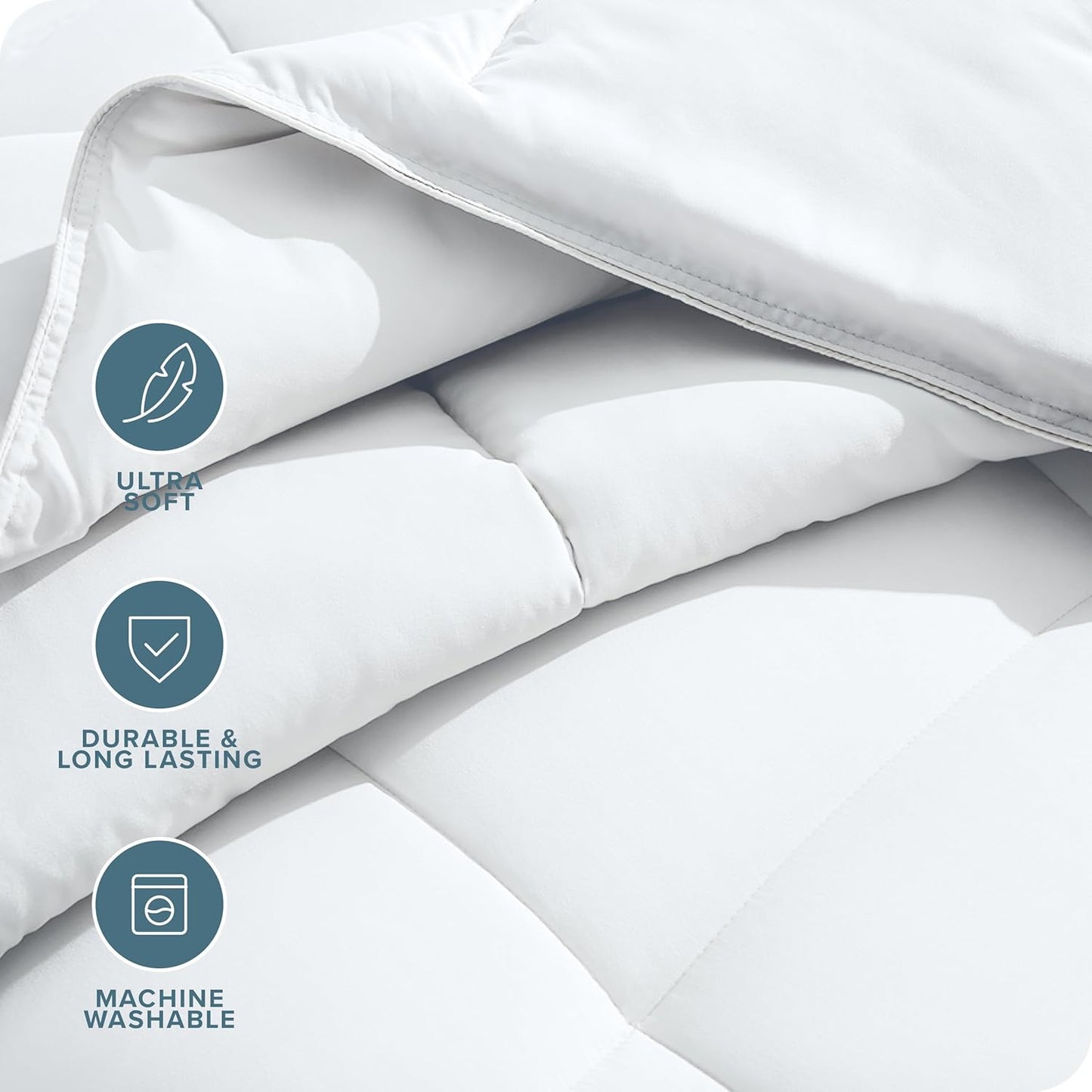 Bare Home Duvet Insert Comforter - Oversized King - Goose Down Alternative - Ultra-Soft - Premium 1800 Series - All Season Warmth - Bedding Comforter (Oversized King, White)