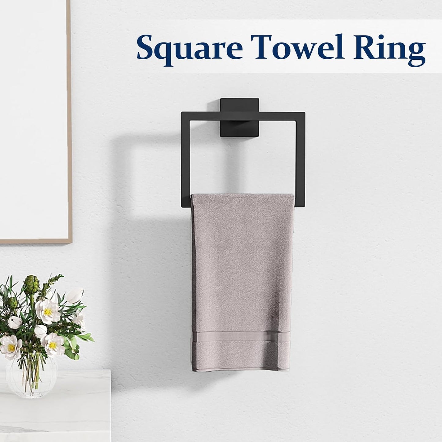 20-Pieces Matte Black Bathroom Hardware Set, 24 Inch Bath Towel Bar Set, Stainless Steel Towel Racks for Bathroom Wall Mounted