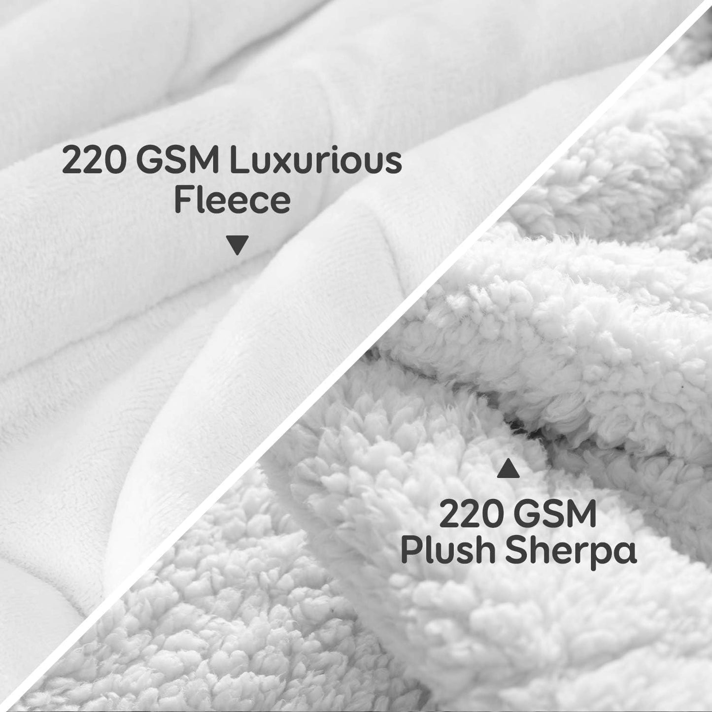 Cottonblue Sherpa Fleece Weighted Blanket 15 lbs for Adult, Sherpa Flannel Cozy Plush Bed Blankets, Fuzzy Sherpa Flannel Blanket Full Size, Minky Soft Blanket for Sofa Bed,48 x 72 inches,Snow White