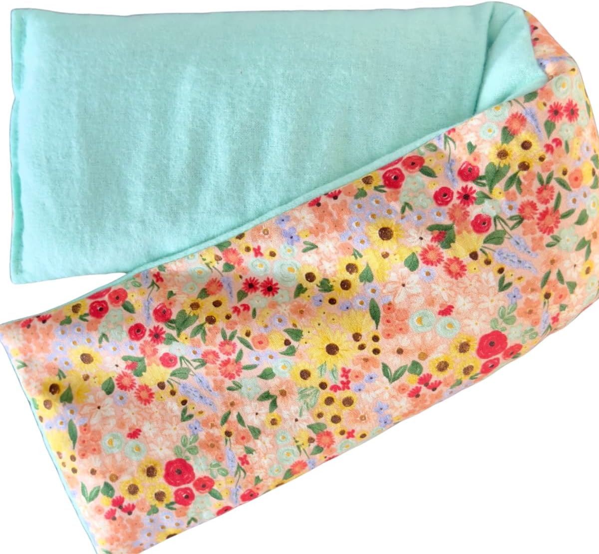 Microwave Heating Pad for Neck Shoulders, Heated Wrap, Hot and Cold Pack, Flax Seed, Scented or Unscented, Reusable Moist Heat Therapy, Microwavable Bean Bag, 5" x 23" (Pink Floral, No Added Herbs)